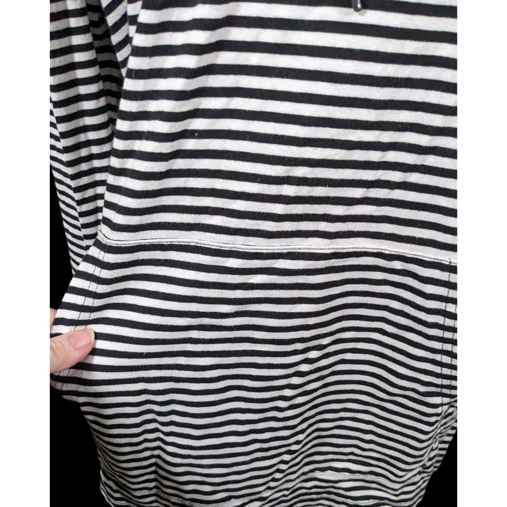 Zine Black And White Striped Hoodie from Zine by Zumiez Size US M / EU 48-50 / 2 - 7 Thumbnail