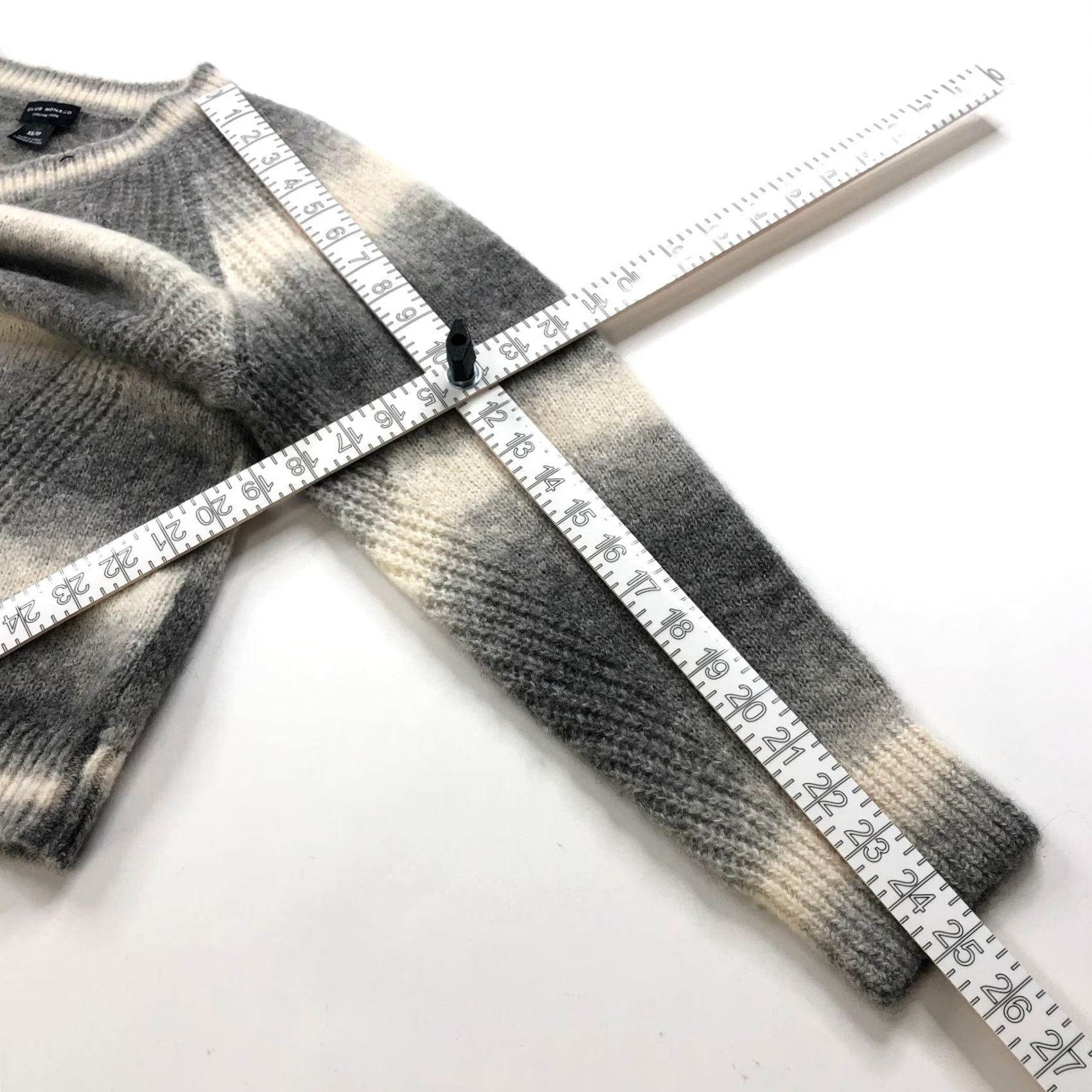 Club Monaco Club Monaco Pullover Sweater XS Women Crew Neck Alpaca Cashmere Wool Gray Knit Striped Casual 4.25 HRJ Italian Yarn Vintage No Size XS / US 0-2 / IT 36-38 - 6 Thumbnail