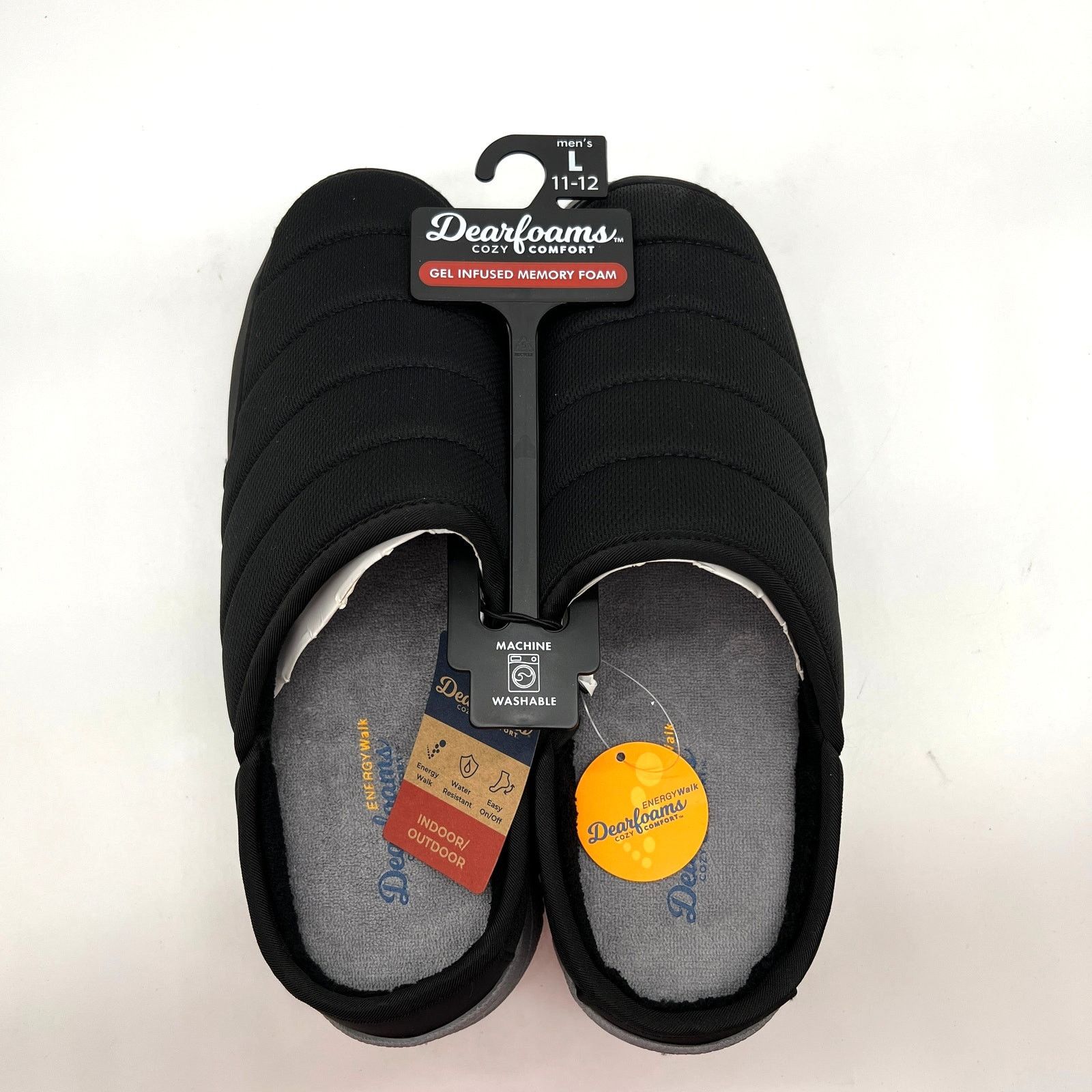 Dearfoams Cozy Comfort Shoes Men's Energy Walk in Black (Size 11)