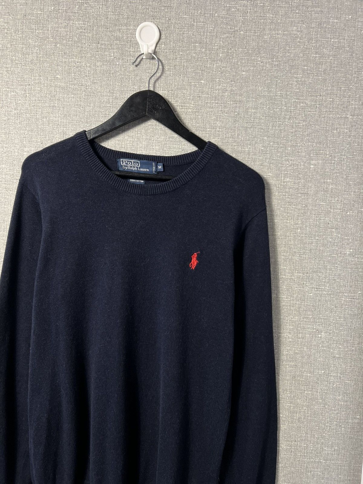 Polo Ralph Lauren × Vintage Vintage Man’s Polo Ralph Lauren Light Navy Crewneck Sweater Size US M / EU 48-50 / 2 - 2 Thumbnail