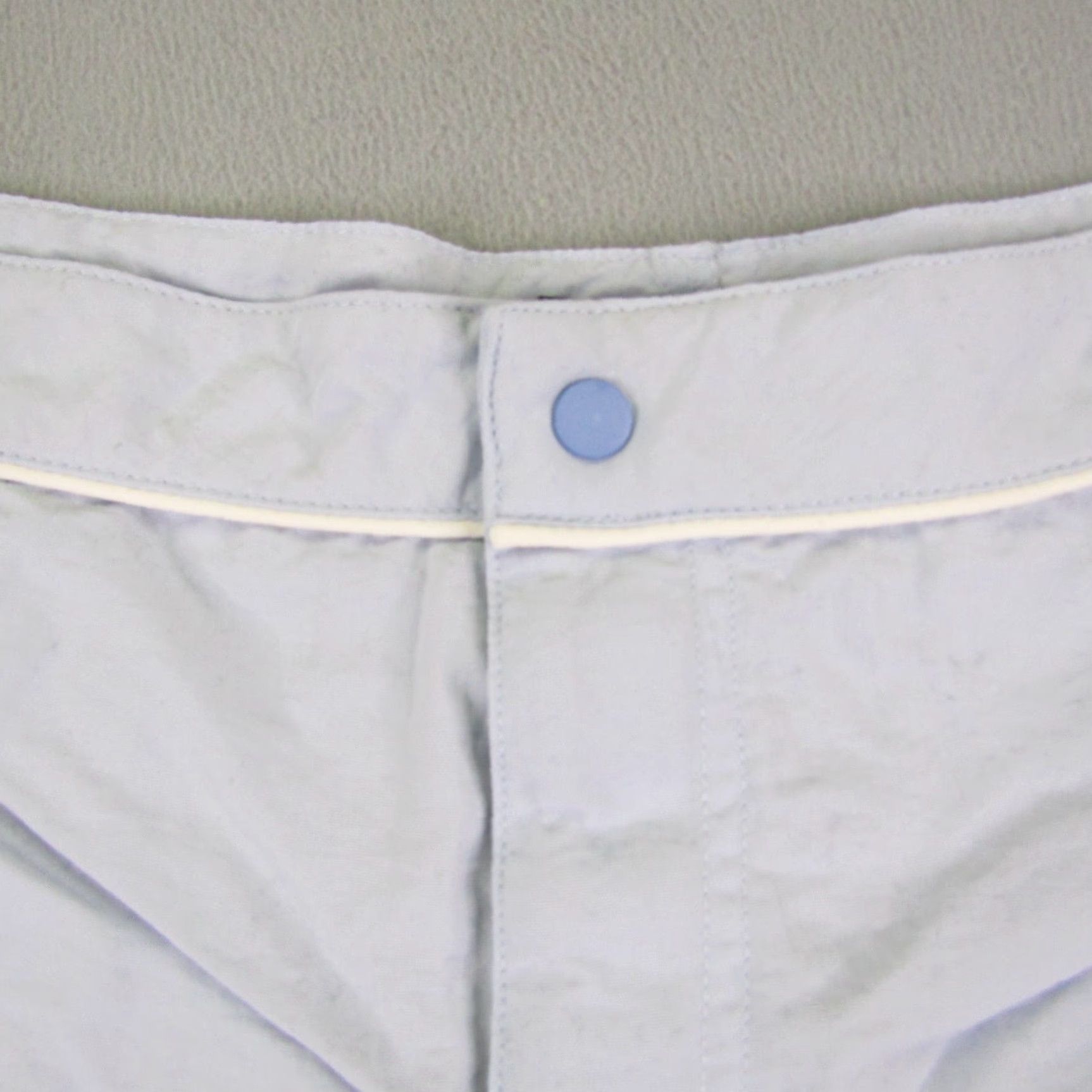 Patagonia VINTAGE Patagonia Board Shorts Womens 14 Blue Button Surf Swim Trunks Board Shorts Size 35" - 2 Thumbnail