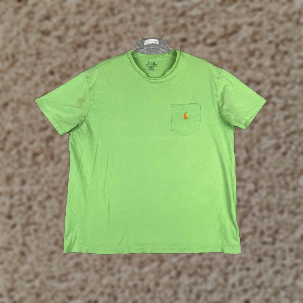 Ralph Lauren VINTAGE Ralph Lauren Shirt Adult Large Green Cotton Jersey Crew Neck Short Sleeve Sports Mens Size US L / EU 52-54 / 3 - 1 Thumbnail