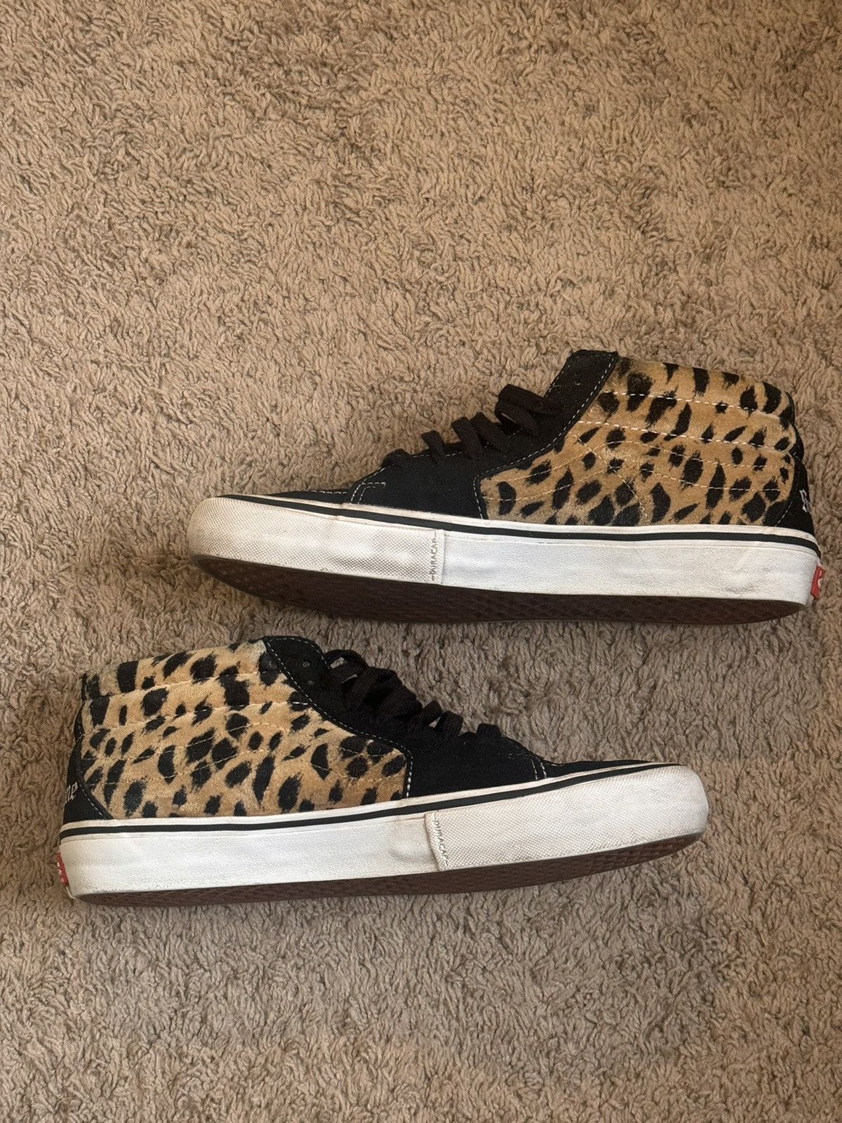 Supreme × Vans Supreme Vans SK8- Mid Velvet Leopard Black size 