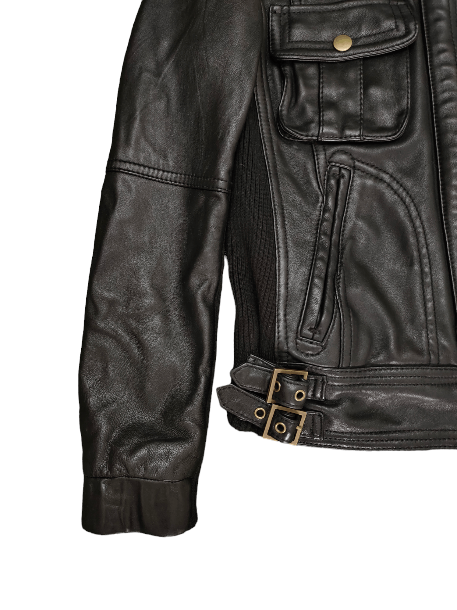 ABAHOUSE Abahouse Devinette Luxe Moto Leather Jacket Size M / US 6-8 / IT 42-44 - 4 Thumbnail