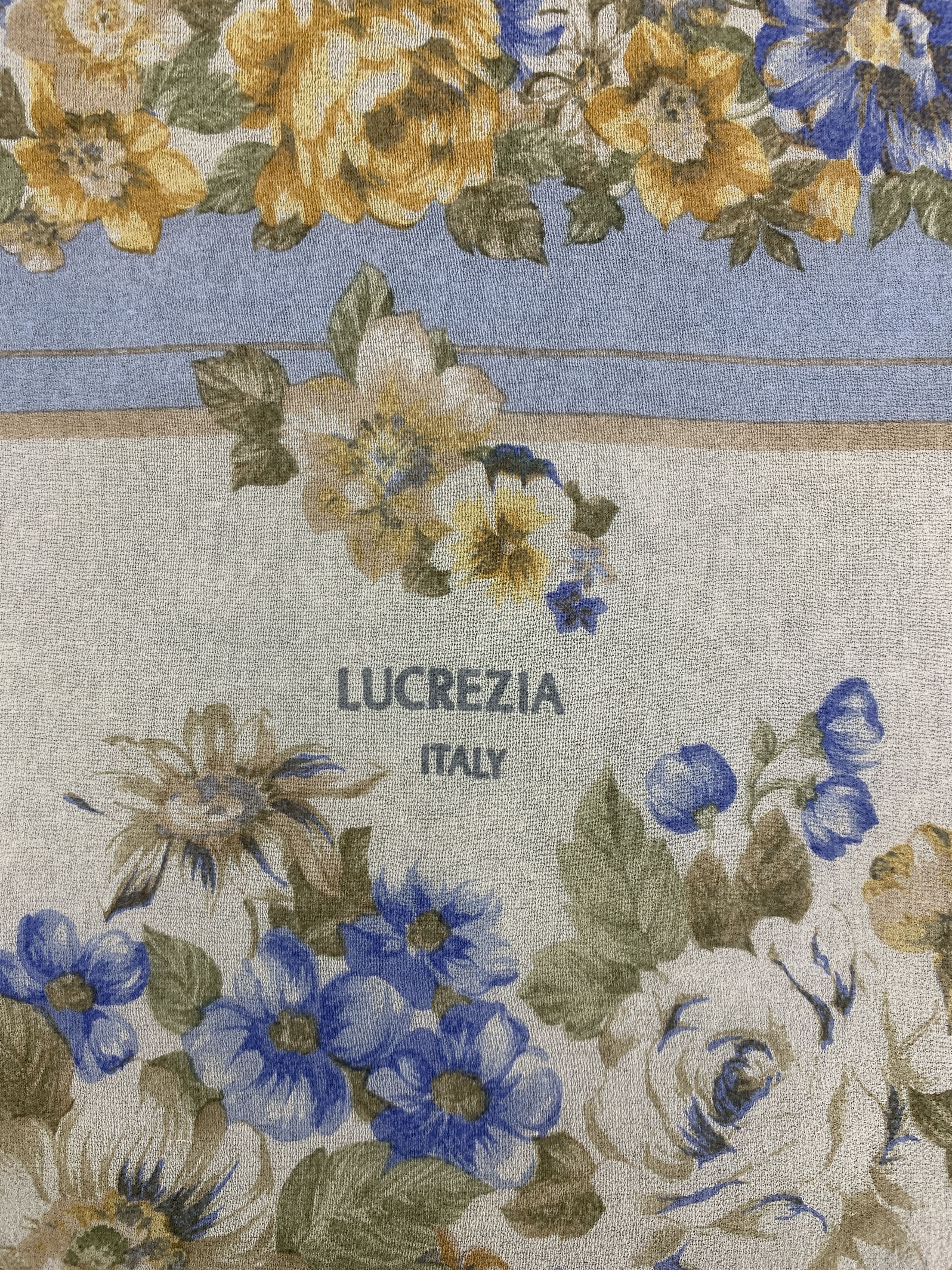 Vintage Lucrezia Silk Scarf Flower Shawl Neckwear - SCA513