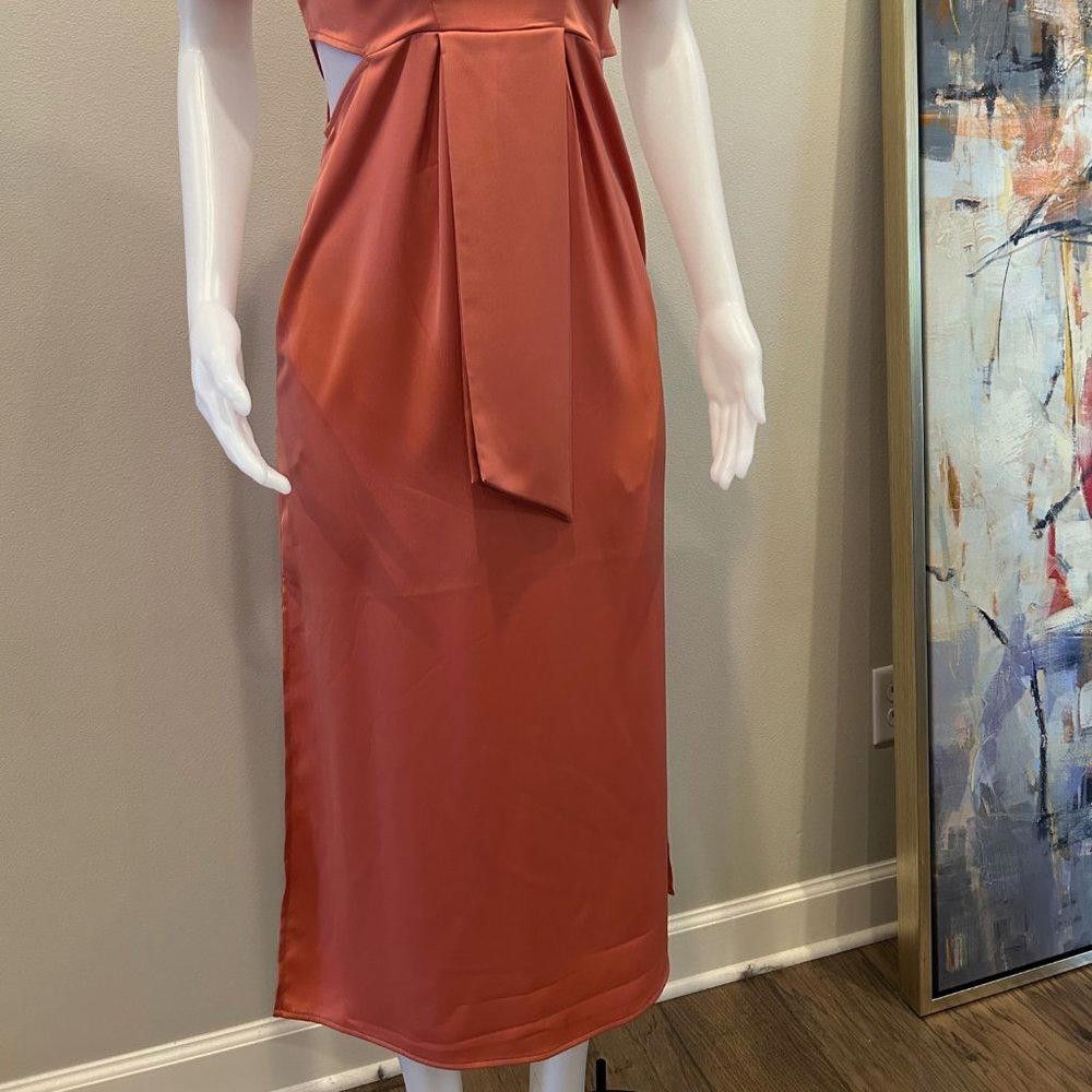 Designer C/Meo Collective Persimmon "Provided" Midi Cut Out Dress Size M / US 6-8 / IT 42-44 - 2 Thumbnail
