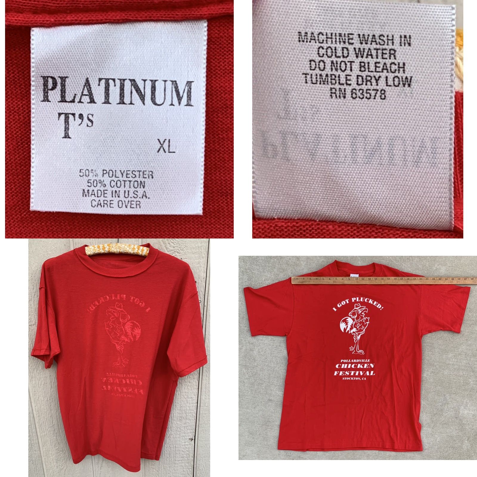 Vintage Vintage I Got Plucked Pollardville Chicken Festival Stockton CA T Shirt XL Size US XL / EU 56 / 4 - 10 Thumbnail