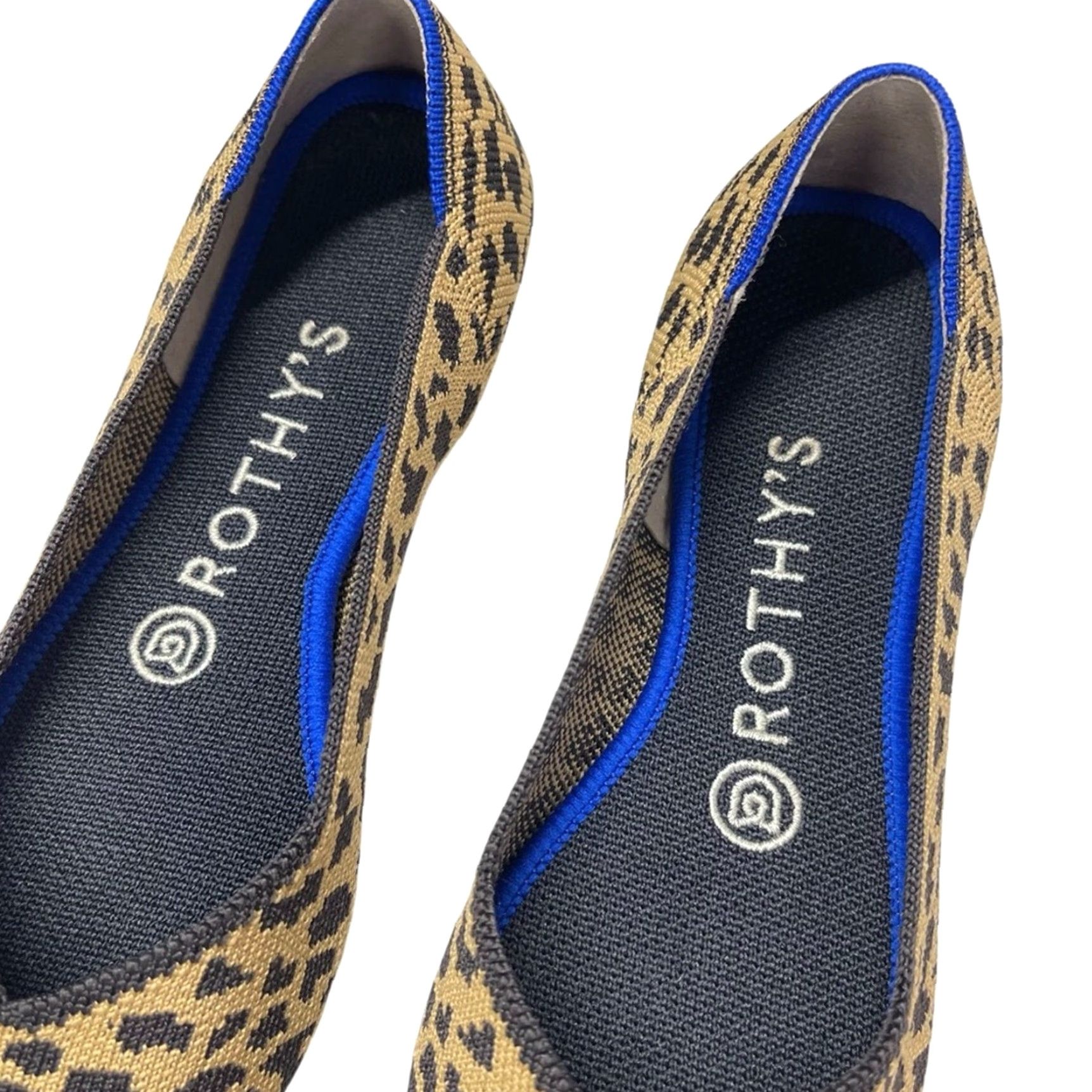 Rothy's Animal Print Pointed Flat Size 7 Leopard Cheetah Women Slip On Tan Shoes Flat Shoes Womens