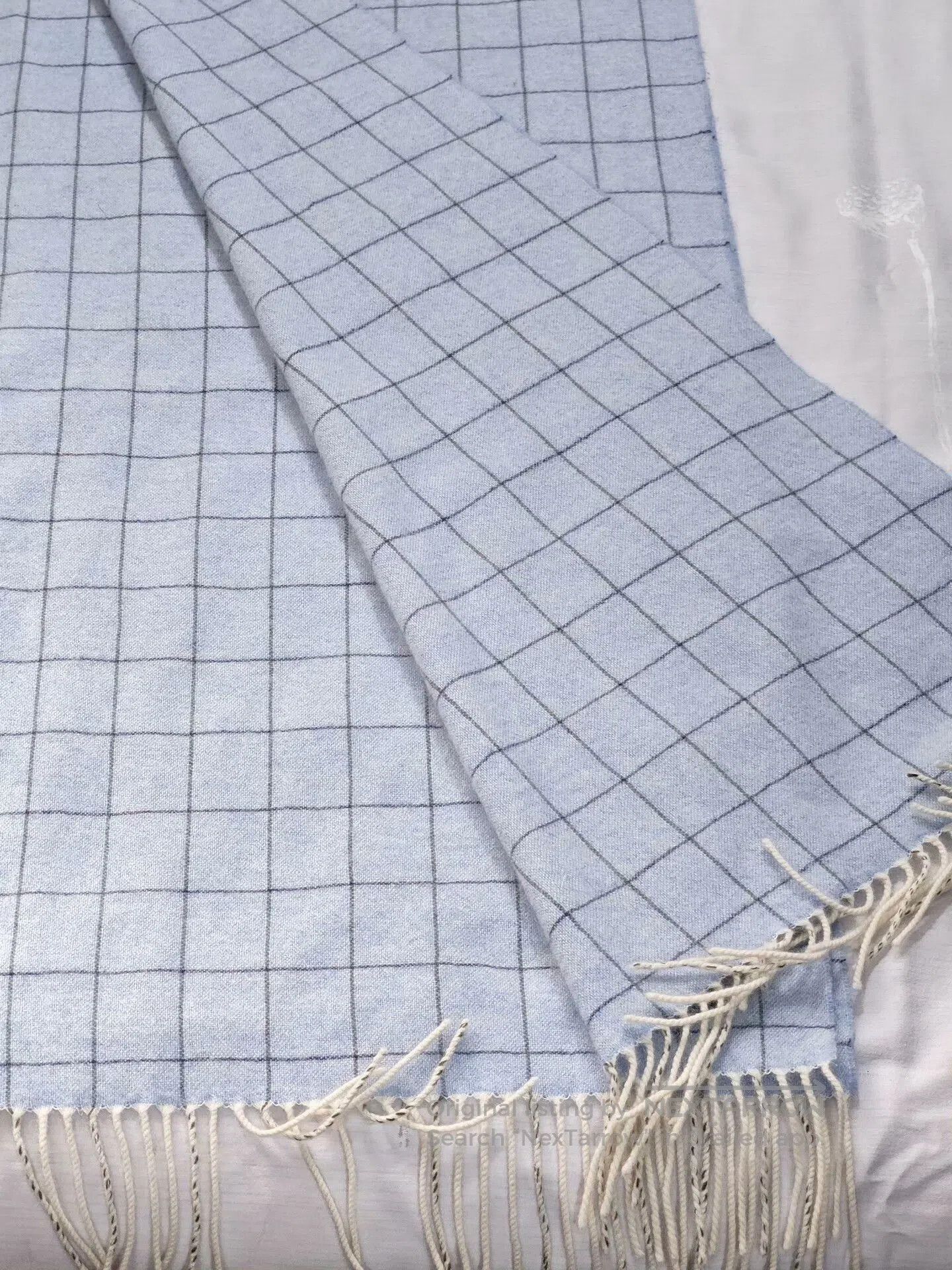 Ermenegildo Zegna Colombo Cashmere Scarf in Light Blue. Size ONE SIZE - 5 Thumbnail