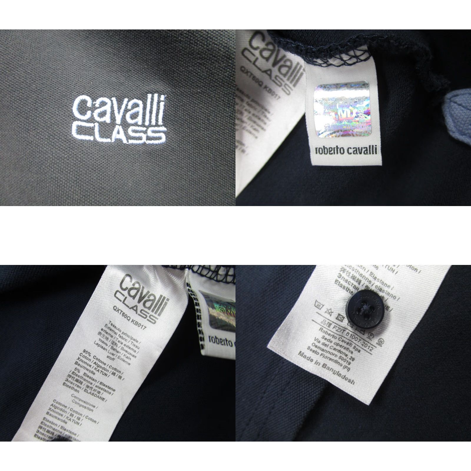 Cavalli Class Cavalli Class Polo Shirt Mens Large Navy Blue Contrast Collar Embroidered Logo Size US L / EU 52-54 / 3 - 8 Thumbnail