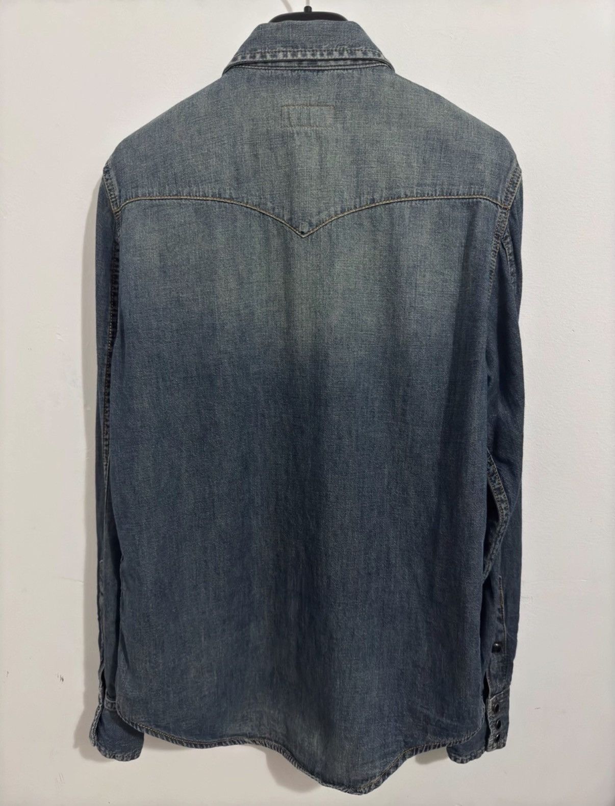 Saint Laurent Paris Saint Laurent Dark Blue Cat's Eye Double-Pocket Denim Shirt Size US M / EU 48-50 / 2 - 2 Thumbnail