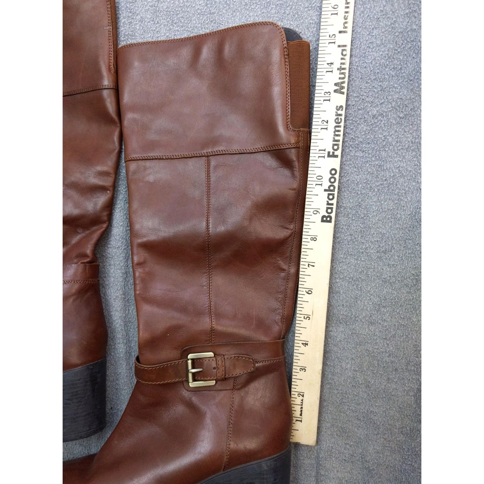 Geox Geox Boots Womens 10 41 Brown Leather Knee High Riding Zip Buckle Block Heel Size US 10 / IT 40 - 3 Thumbnail