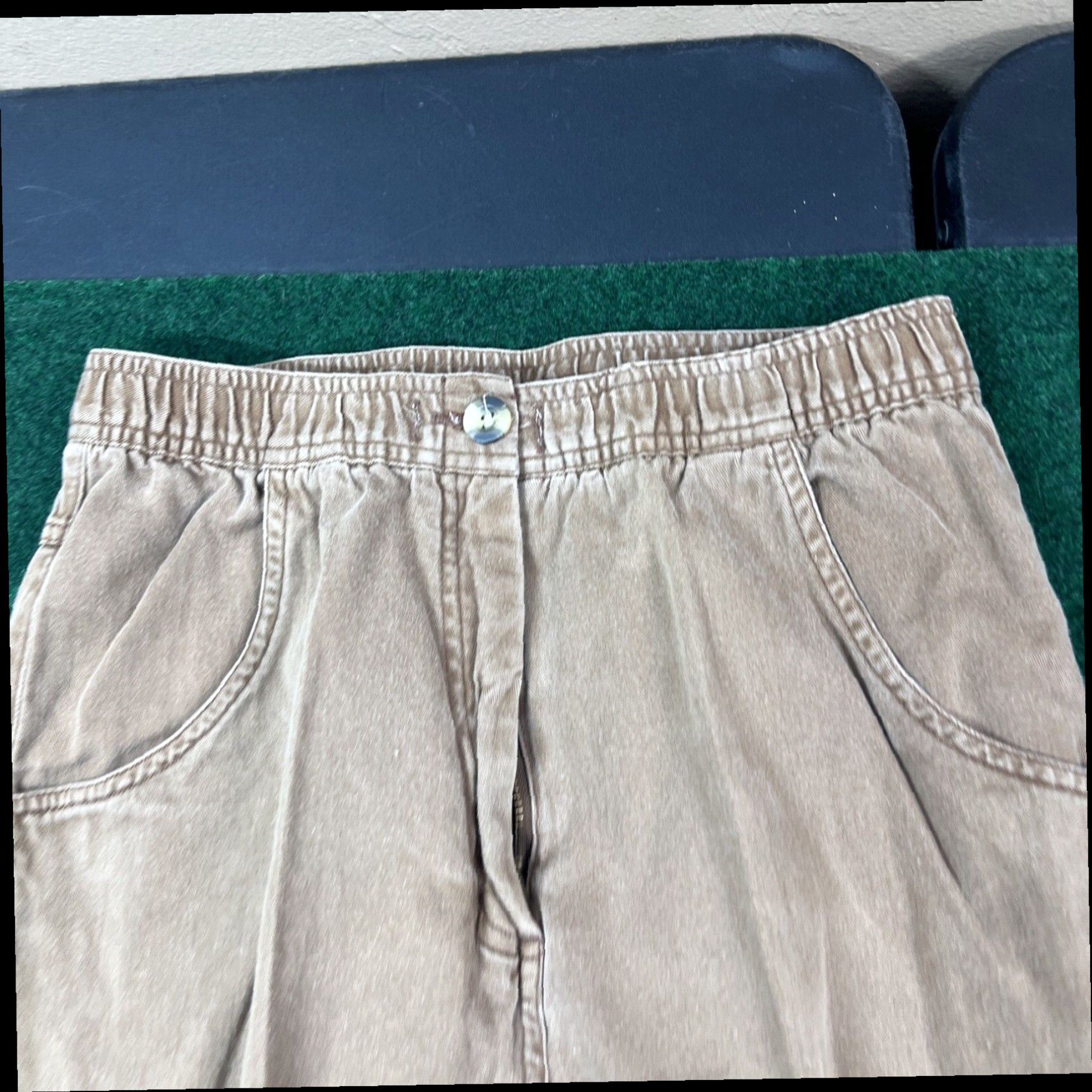 Vintage Crossroads Pants Womens Small Straight Pants Ladies Light Tan Brown Size 28" / US 6 / IT 42 - 2 Thumbnail