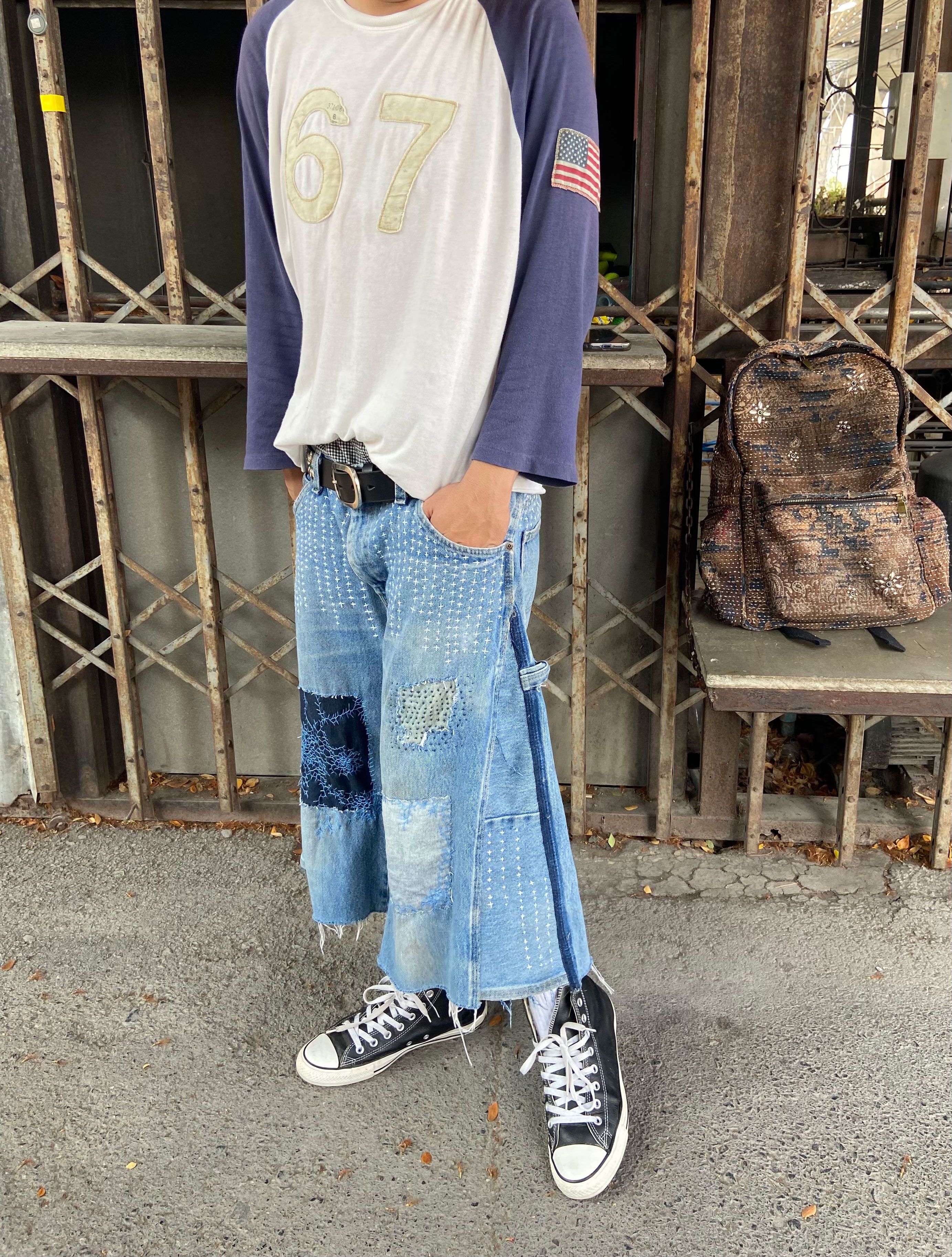 Japanese Brand Vintage Boro Patchwork DICKIES Carpenter Size US 36 / EU 52 - 7 Thumbnail