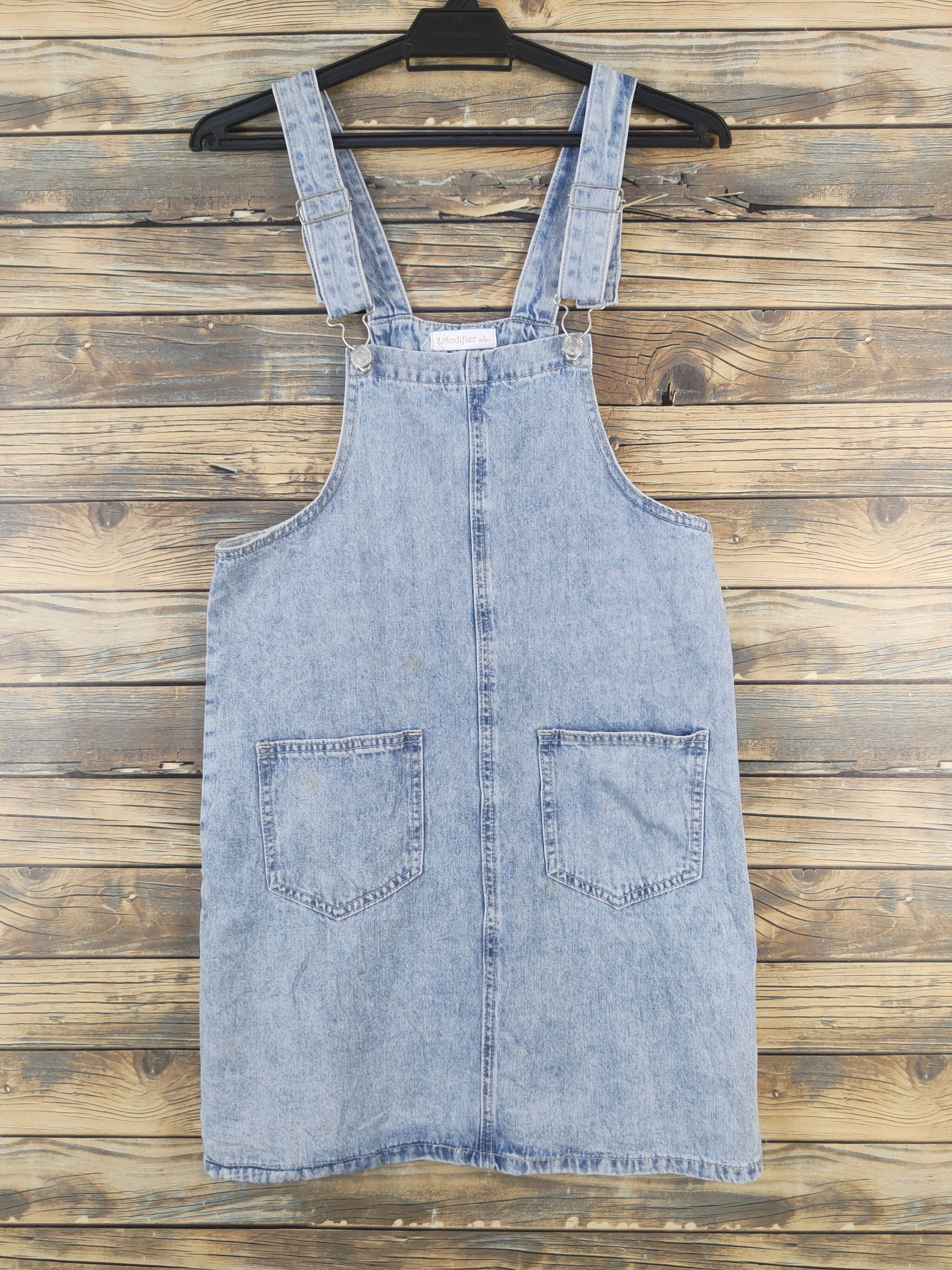 Japanese Brand × Vintage rare item by 7.Modifier Light Blue Denim Skirt Jumpsuits Size 33" - 1 Thumbnail