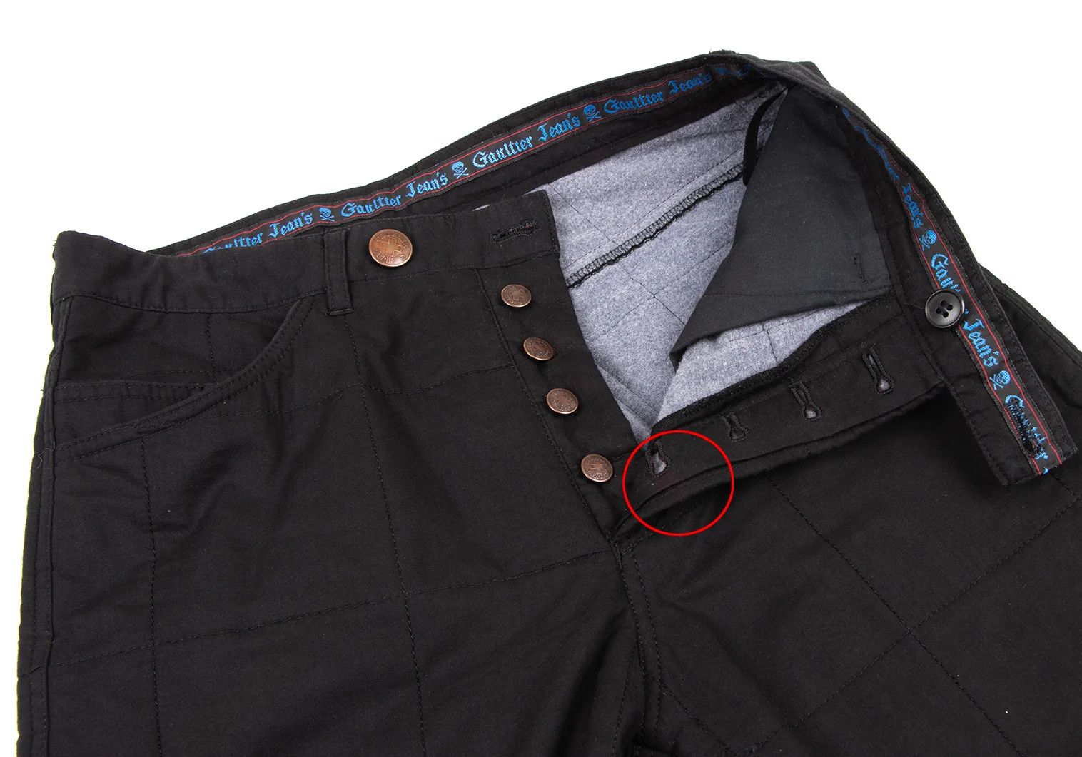 Jean Paul Gaultier Checker Stitch Pad Pants Black Size 46 Size US 30 / EU 46 - 5 Thumbnail