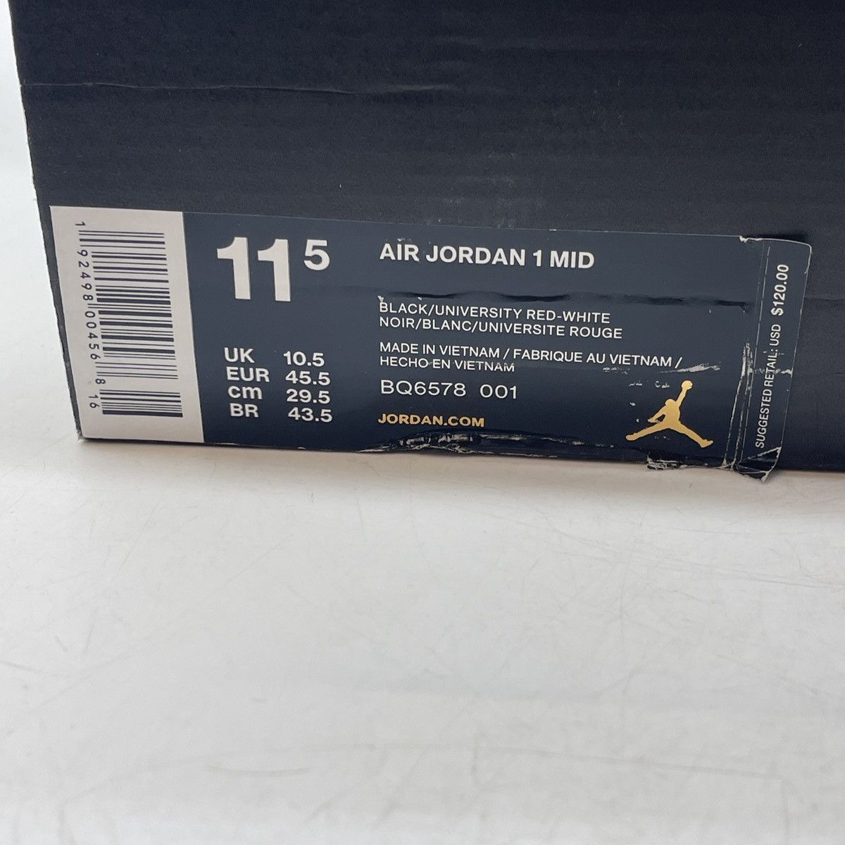 Jordan Brand Air Jordan 1 mid bred Size US 11.5 / EU 44-45 - 9 Thumbnail