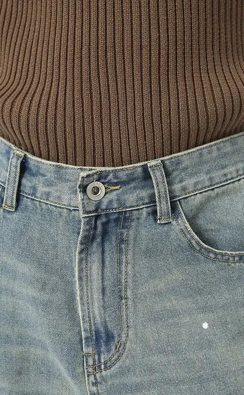 VIBE Design Loose Baggy Washed Blue Wide Leg Shorts y2k Size US 33 - 6 Thumbnail