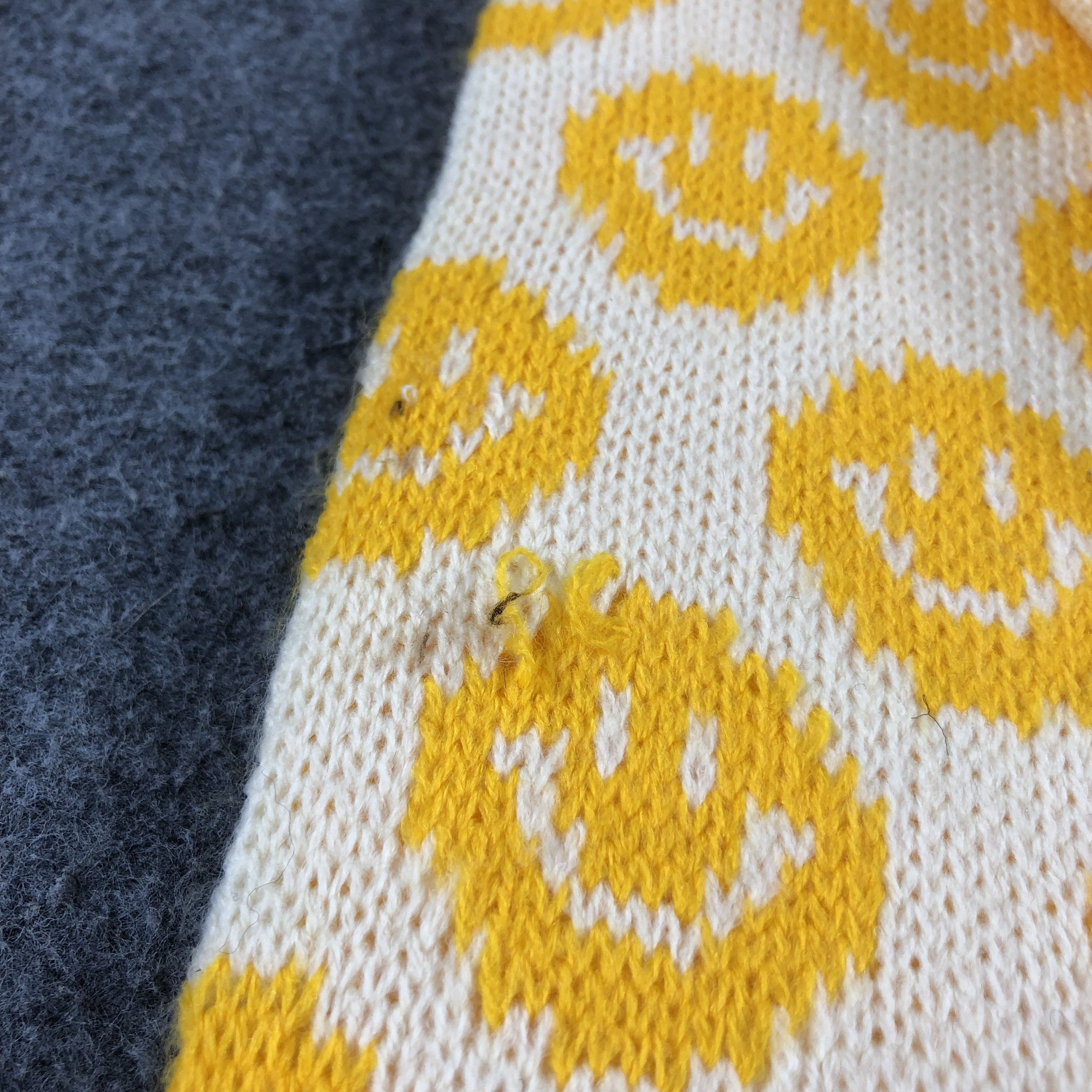 Vintage Smiley Full Print Wool Scarf Muffler V736 Size ONE SIZE - 6 Thumbnail