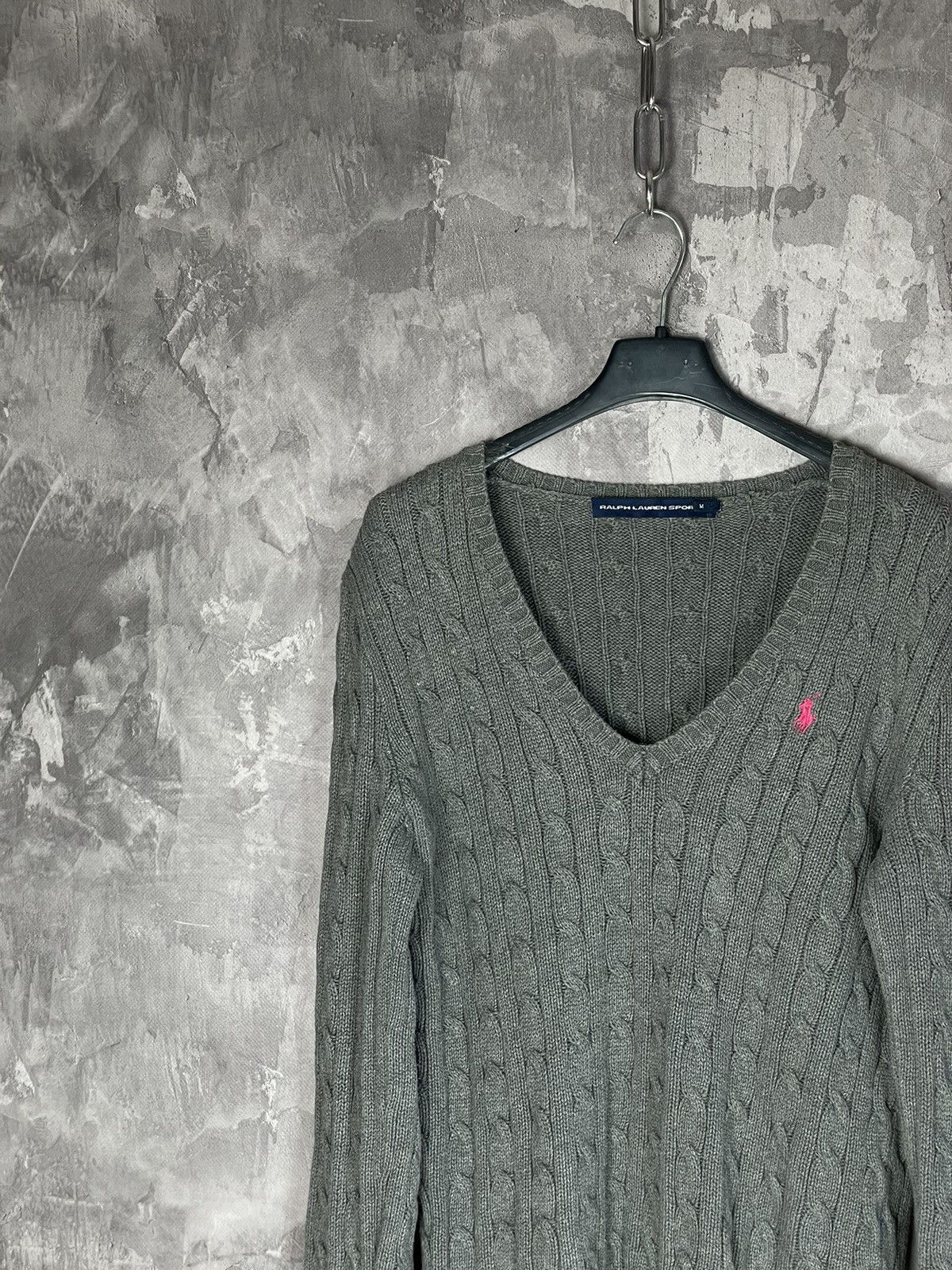 Polo Ralph Lauren × Ralph Lauren Vintage Ralph Lauren Cuble Knit V Neck Sweater Size M / US 6-8 / IT 42-44 - 3 Thumbnail