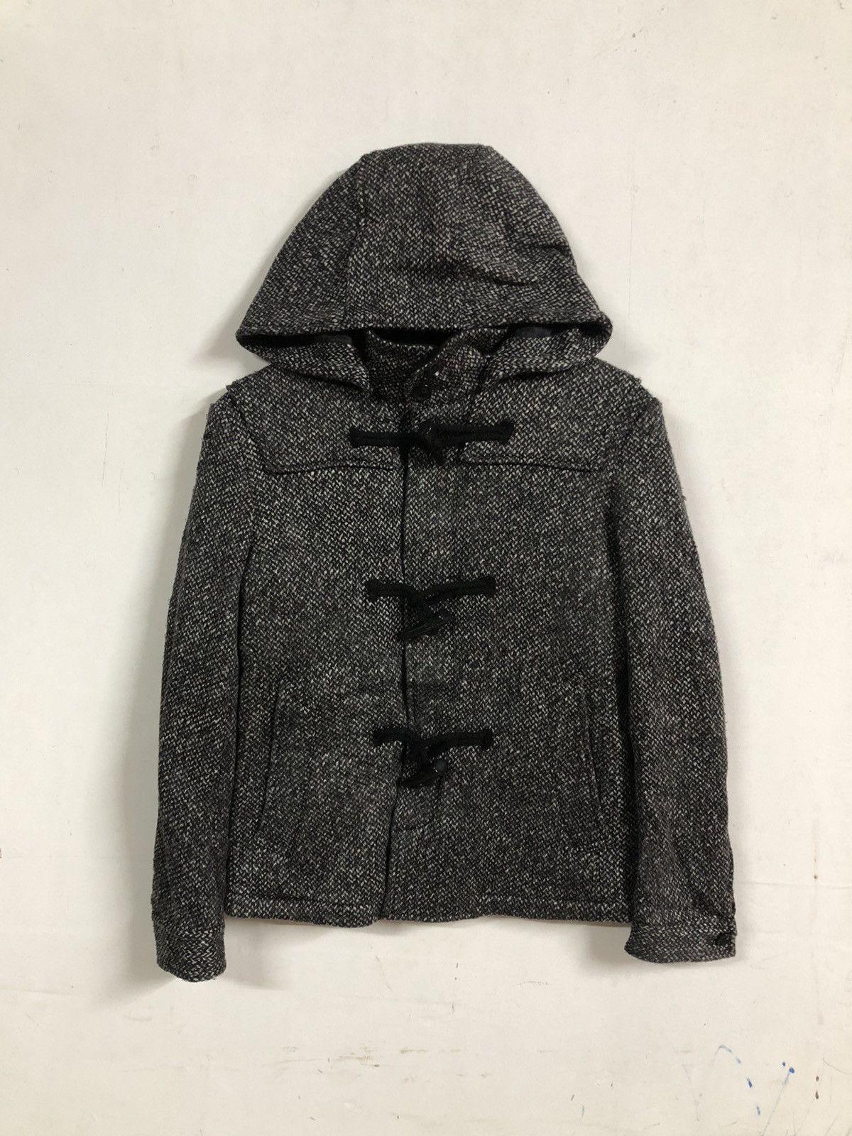Designer × Japanese Brand × Takeo Kikuchi Vintage Y2K Takeo Kukichi Duffle Wool Hoodie JAPAN Size S / US 4 / IT 40 - 1 Thumbnail