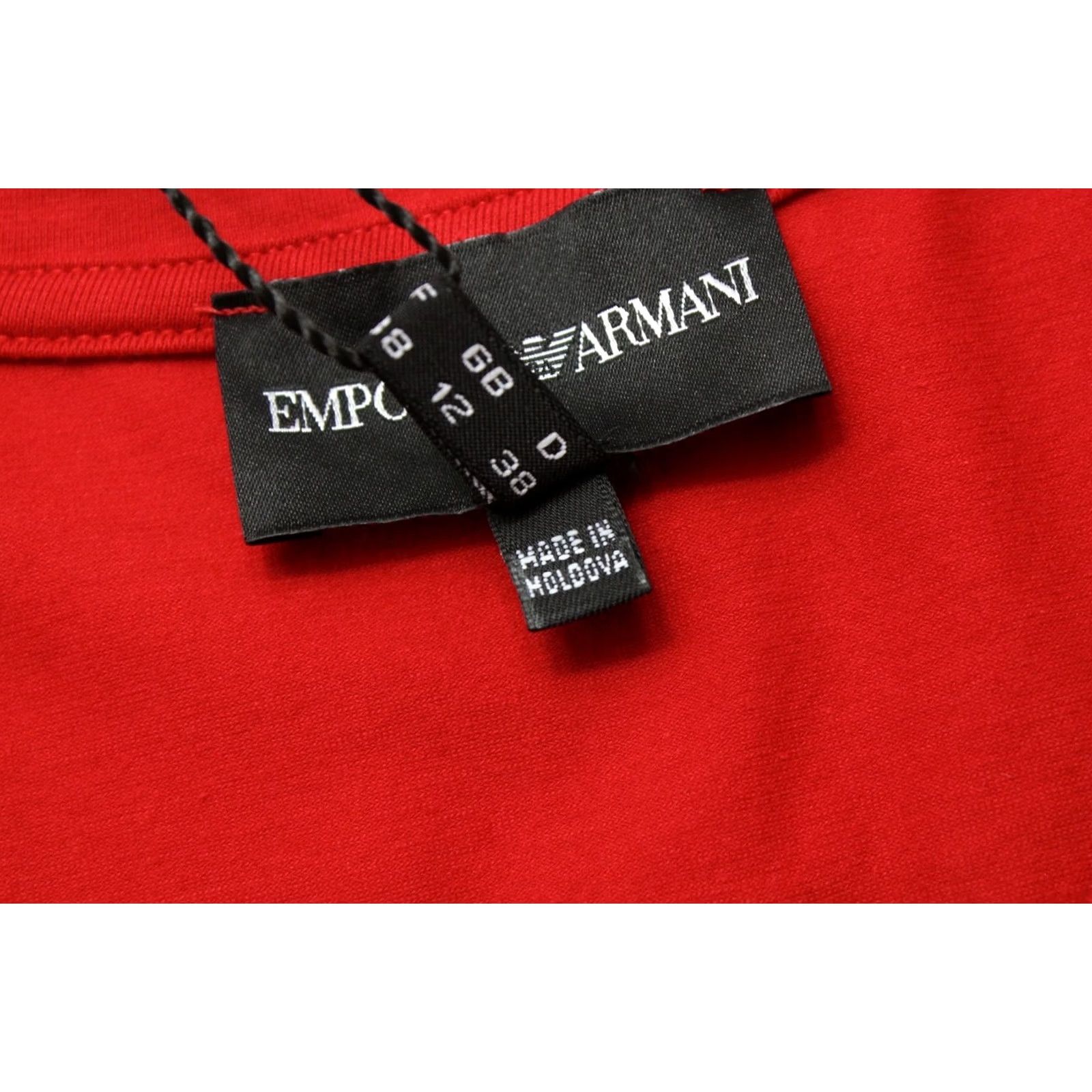 Emporio Armani EMPORIO ARMANI T-Shirt Women's UK 12 Pullover Red Stretchy Round Neck Size XL / US 12-14 / IT 48-50 - 7 Thumbnail