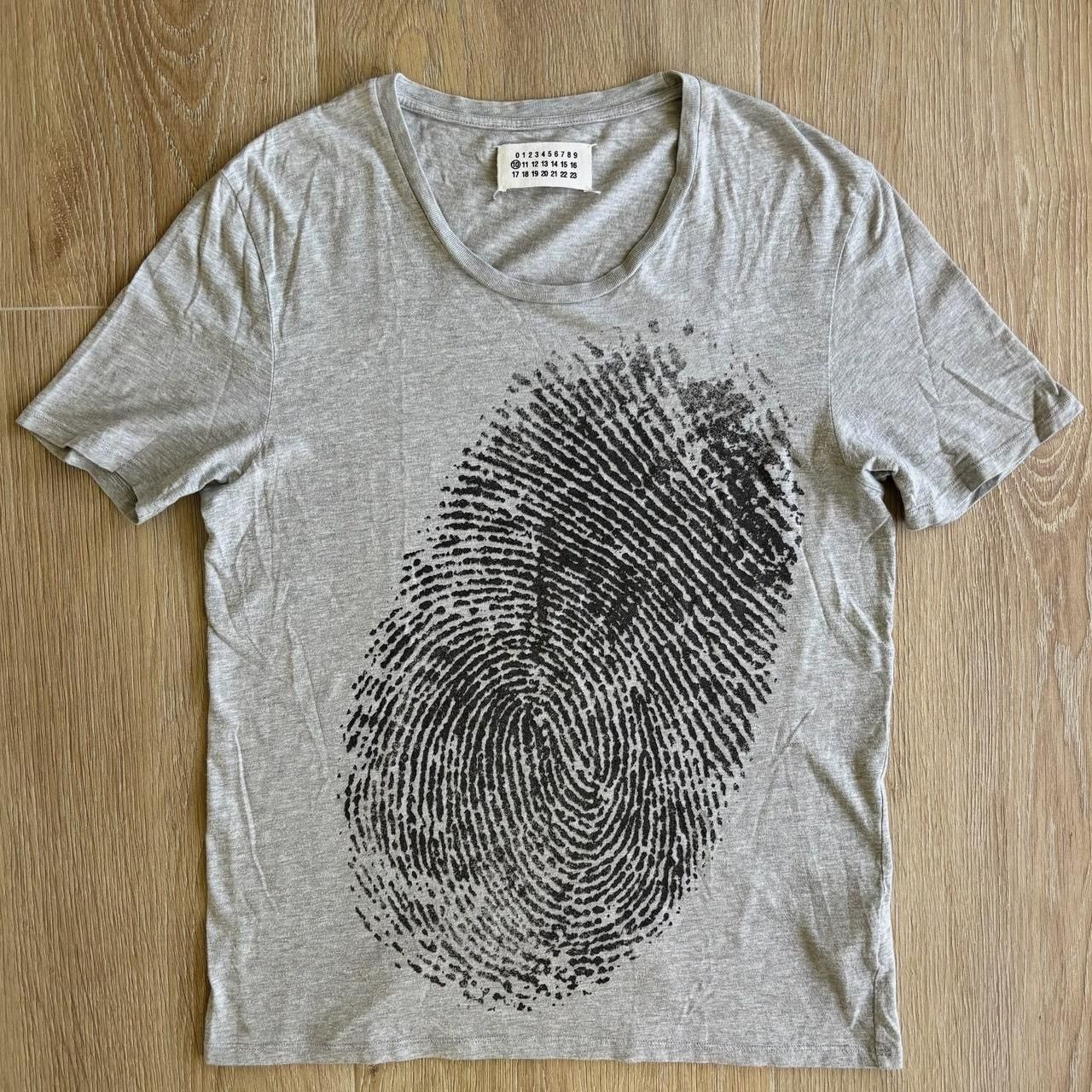 Pre-owned Maison Margiela Martin Margiela 10 Fingerprint Print T-shirt Ss09 Grey In Gray