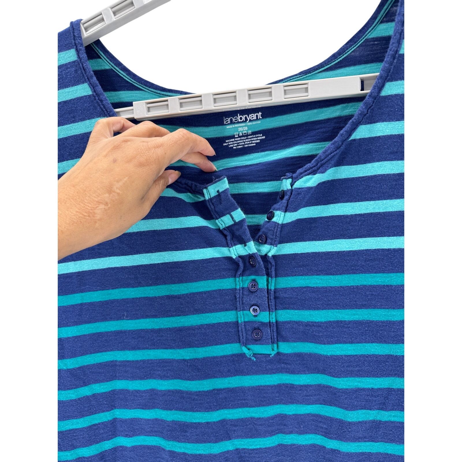 Other Lane Bryant blue teal 3 quarter sleeve T-shirt size 26/28 Size 4XL / US 24-26 - 3 Thumbnail