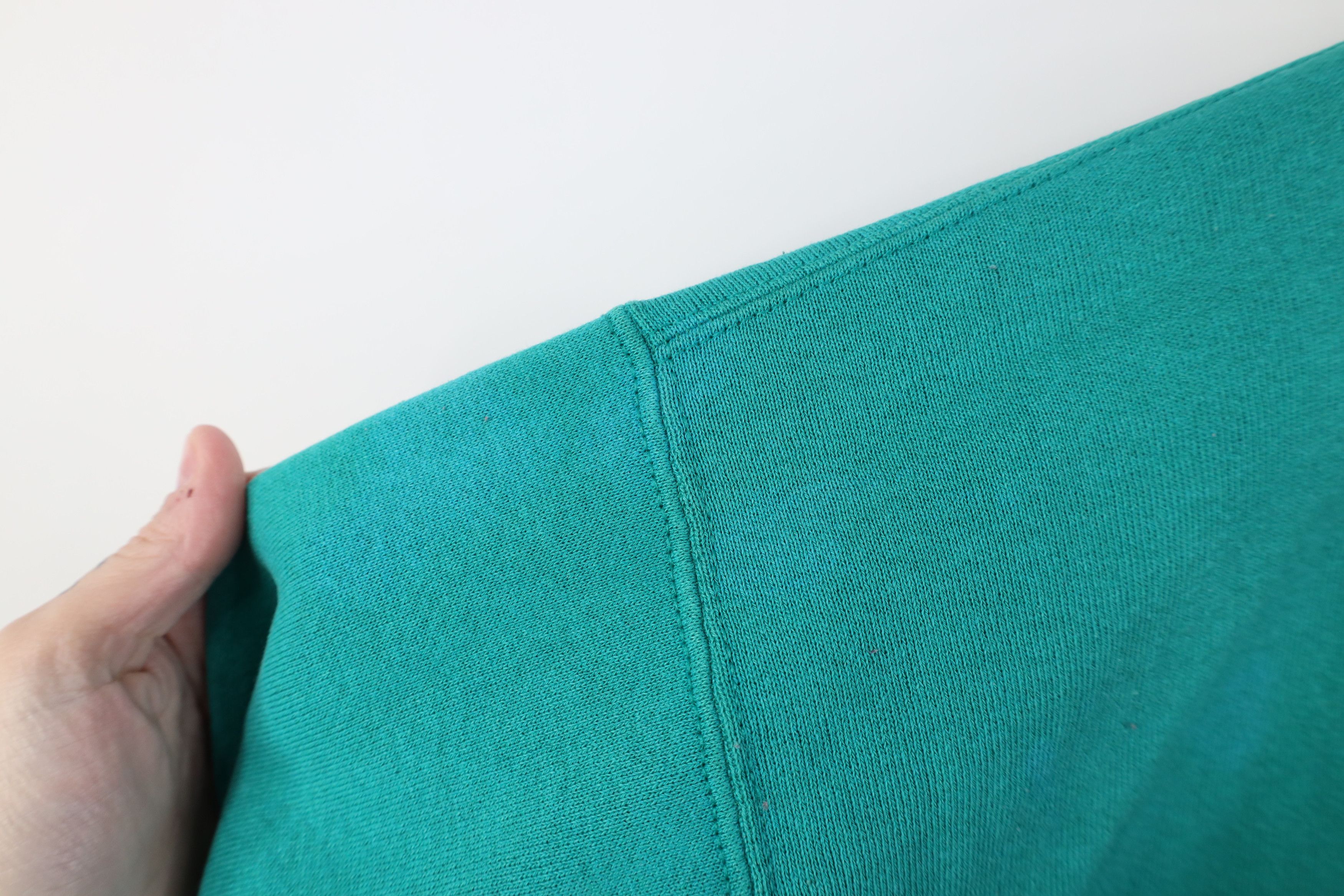 Vintage Vintage 90s Streetwear Blank Crewneck Sweatshirt Teal Size US XL / EU 56 / 4 - 11 Thumbnail