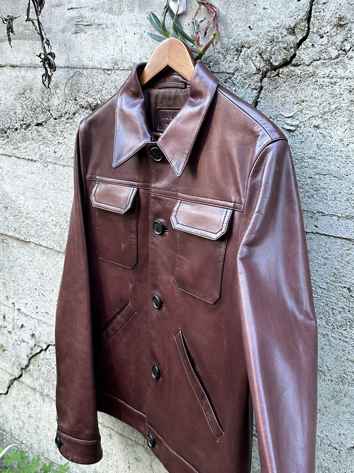 Prada RARE GRAIL Prada luxurious dyed leather jacket Size US M / EU 48-50 / 2 - 5 Thumbnail