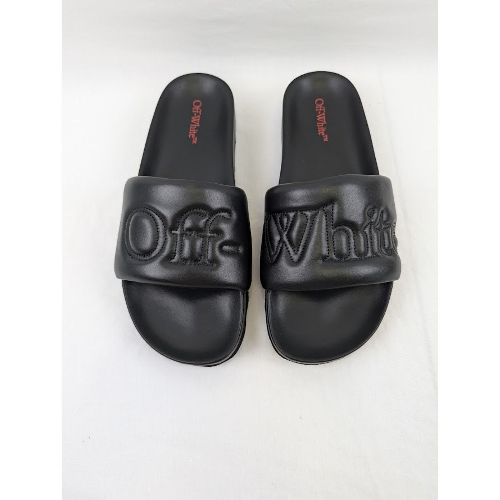 Off-White o1rshd1 Bookish Leather Slider in Black Size US 12 / EU 45 - 13 Thumbnail