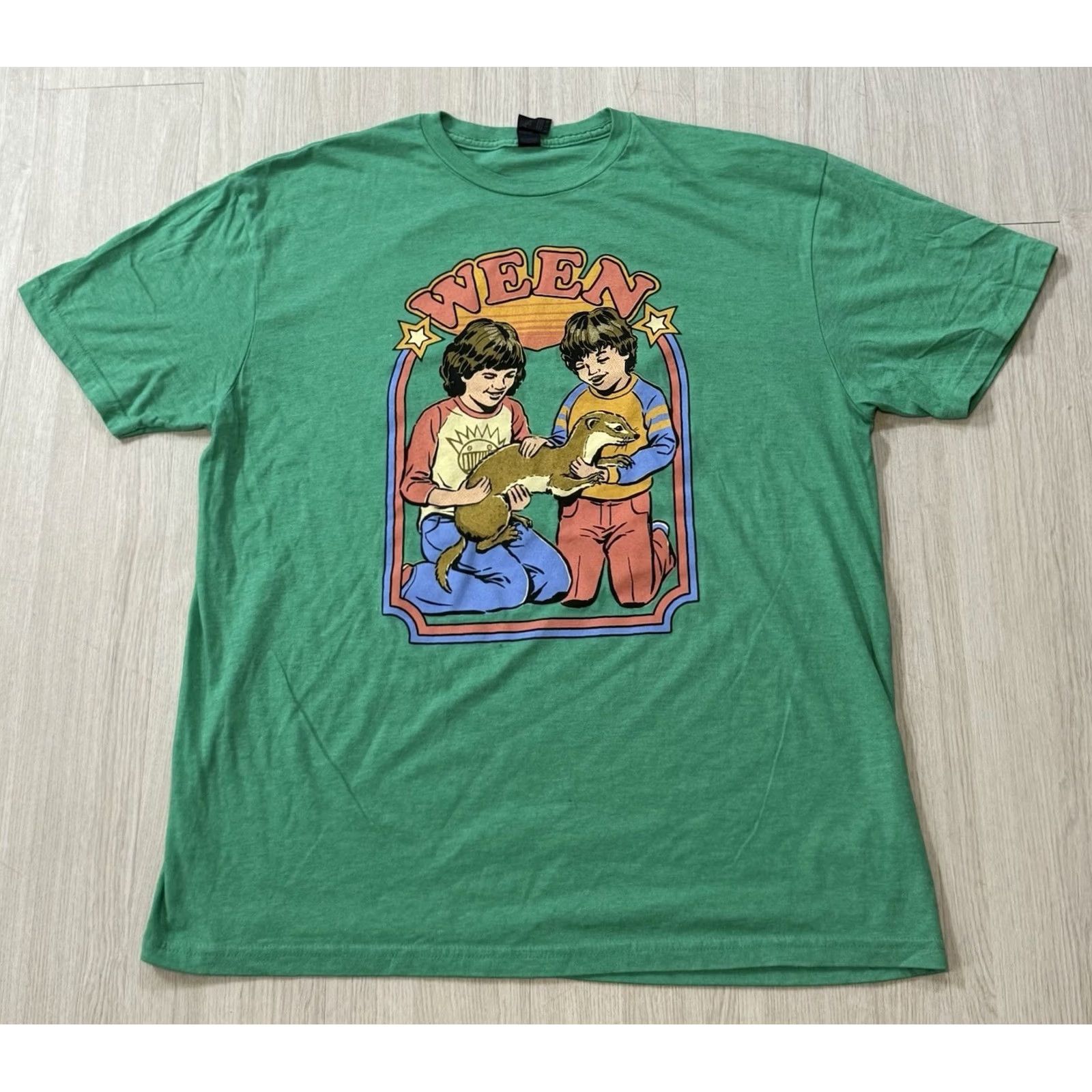 Gildan VINTAGE Ween I Gots A Weasel By Steven Rhodes 2022 Tour Shirt XL Dean Gene Boognish Shirt Men's Green 2020s Graphic Print Limited Edition Gildan Size US XL / EU 56 / 4 - 2 Thumbnail