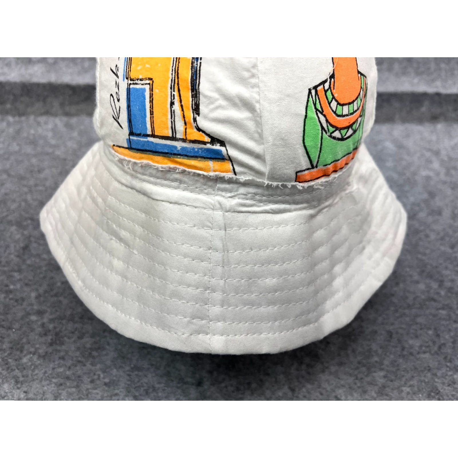Vintage VINTAGE Egyptian Art Bucket Hat Adult One Size White Cotton Casual Sun Protection Summer Outdoor Mens Size ONE SIZE - 3 Thumbnail
