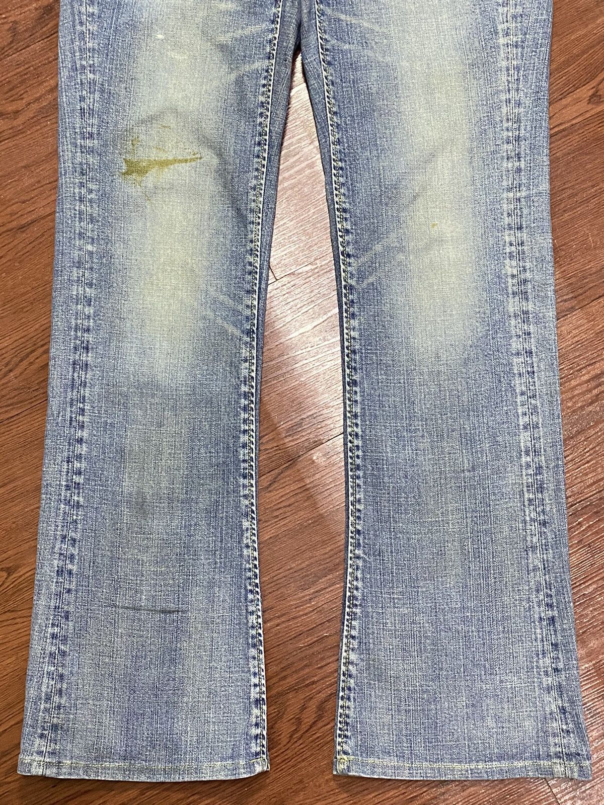 Japanese Brand Vintage Geogia Love Big John Faded Wash Flare Jeans Size 32" / US 10 / IT 46 - 5 Thumbnail