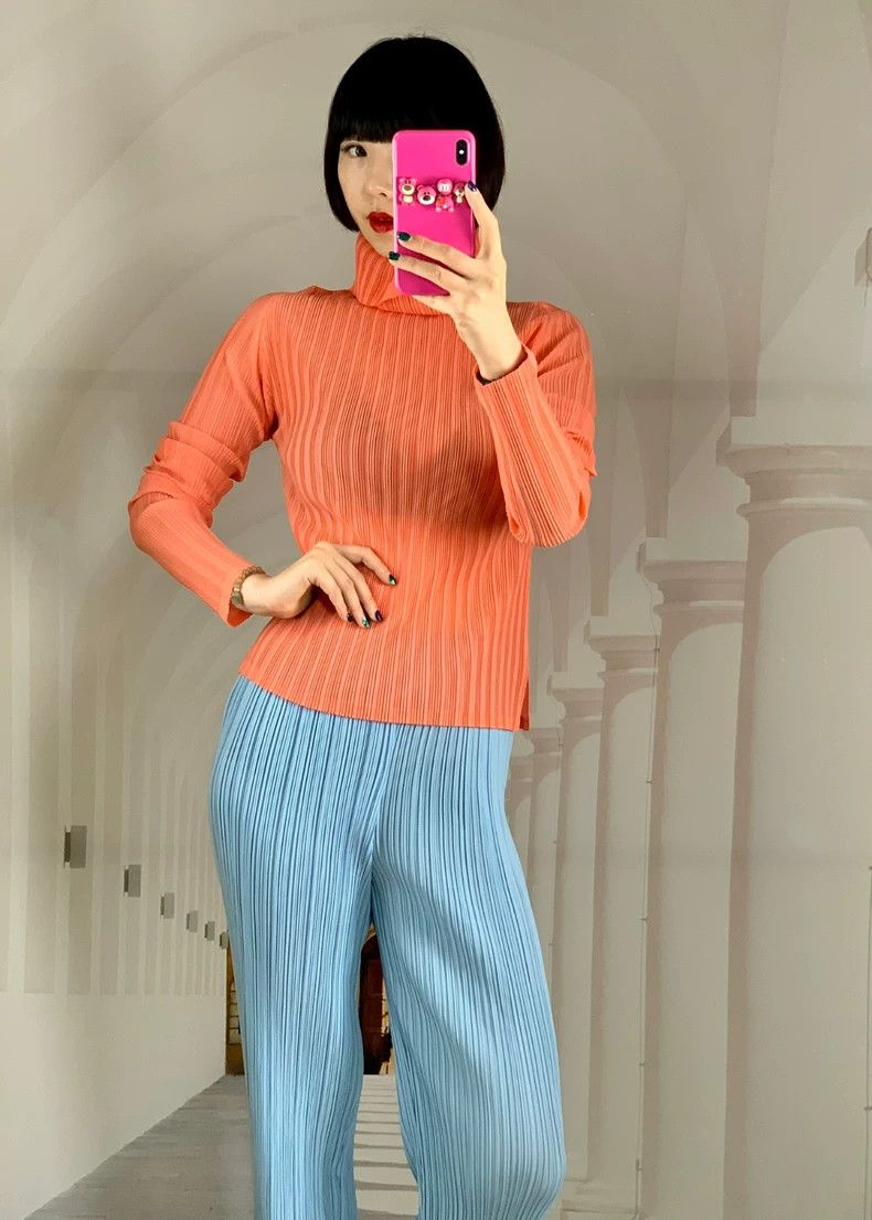Issey Miyake Issey Miyake Pleats Please Turtleneck Top - dmc Size US M / EU 48-50 / 2 - 1 Thumbnail