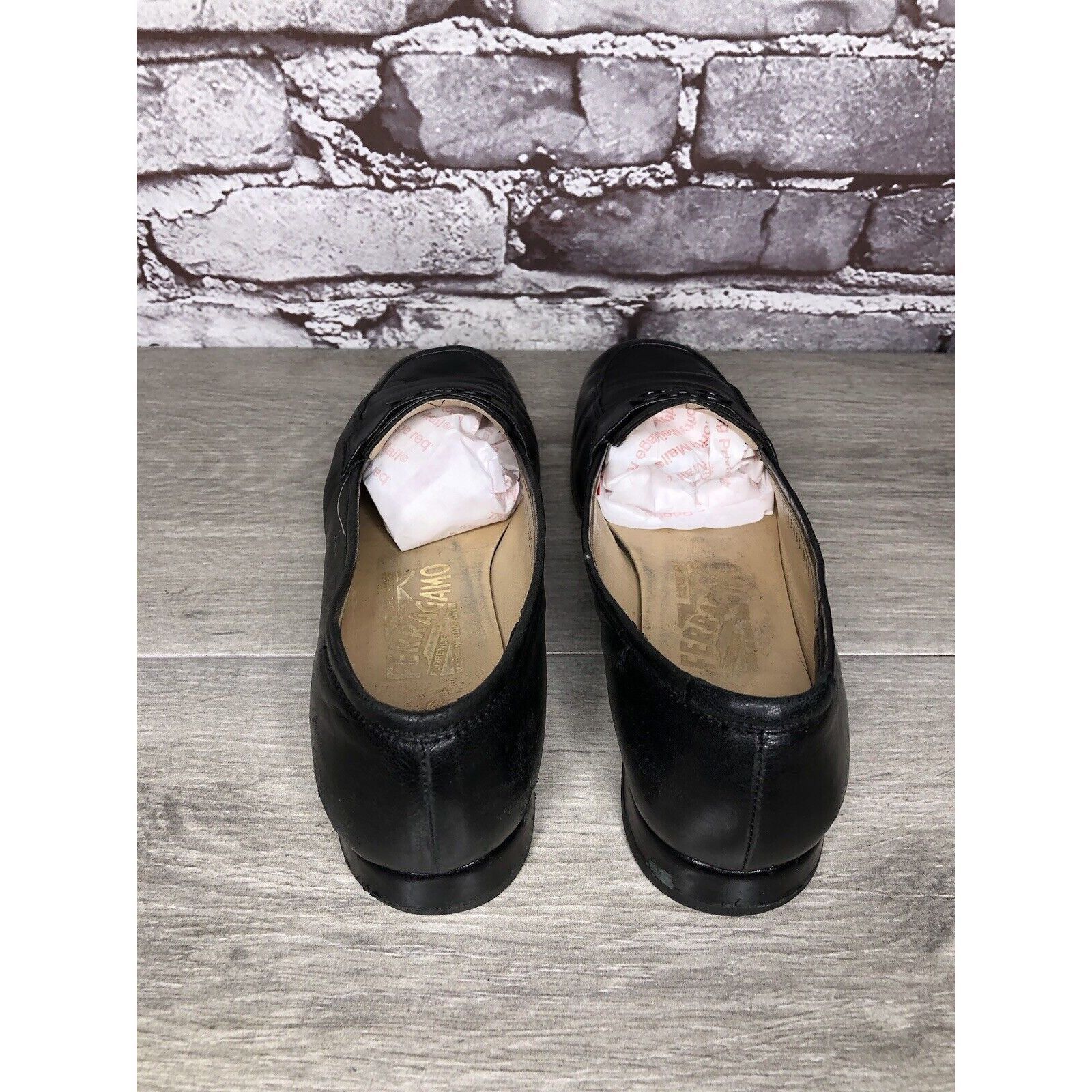 Salvatore Ferragamo Salvatore Ferragamo Black Leather Logo Slip On Loafer Shoes Size US 6 / IT 36 - 5 Thumbnail