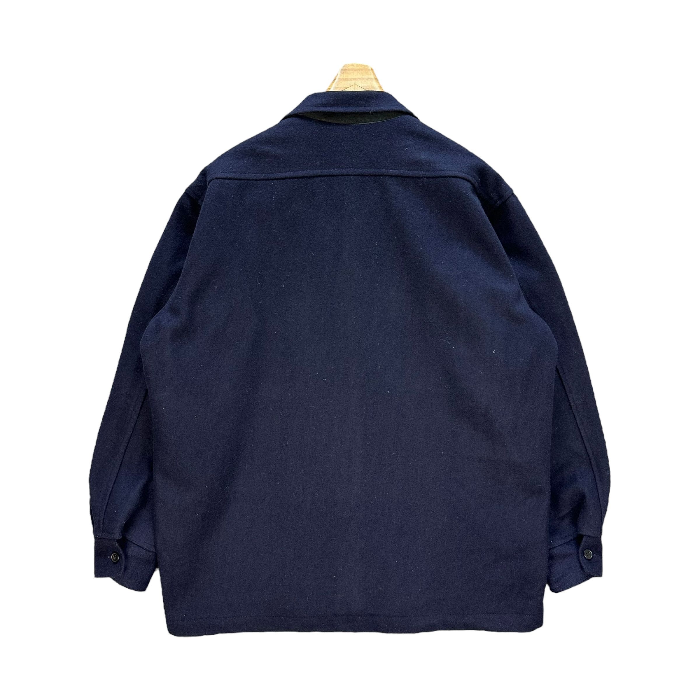 Stussy 90’s STUSSY Workwear Navy Blue Wool Flannel Jacket #106-1463 Size US L / EU 52-54 / 3 - 11 Thumbnail