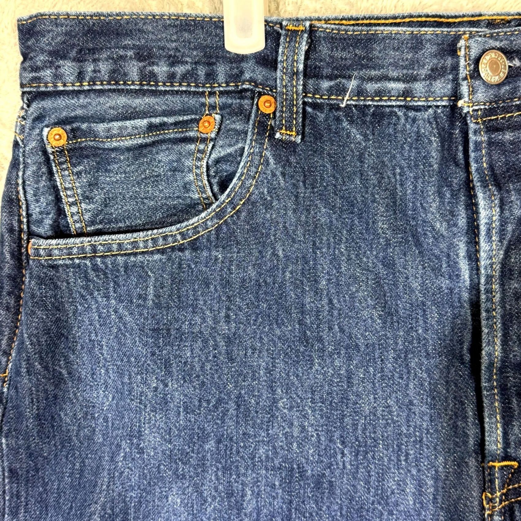 Levi's Levi’s 501 Jeans Men’s 38x30 Blue Denim Button Fly Mid-Rise Straight Leg Shirt? Size US 38 / EU 54 - 3 Thumbnail