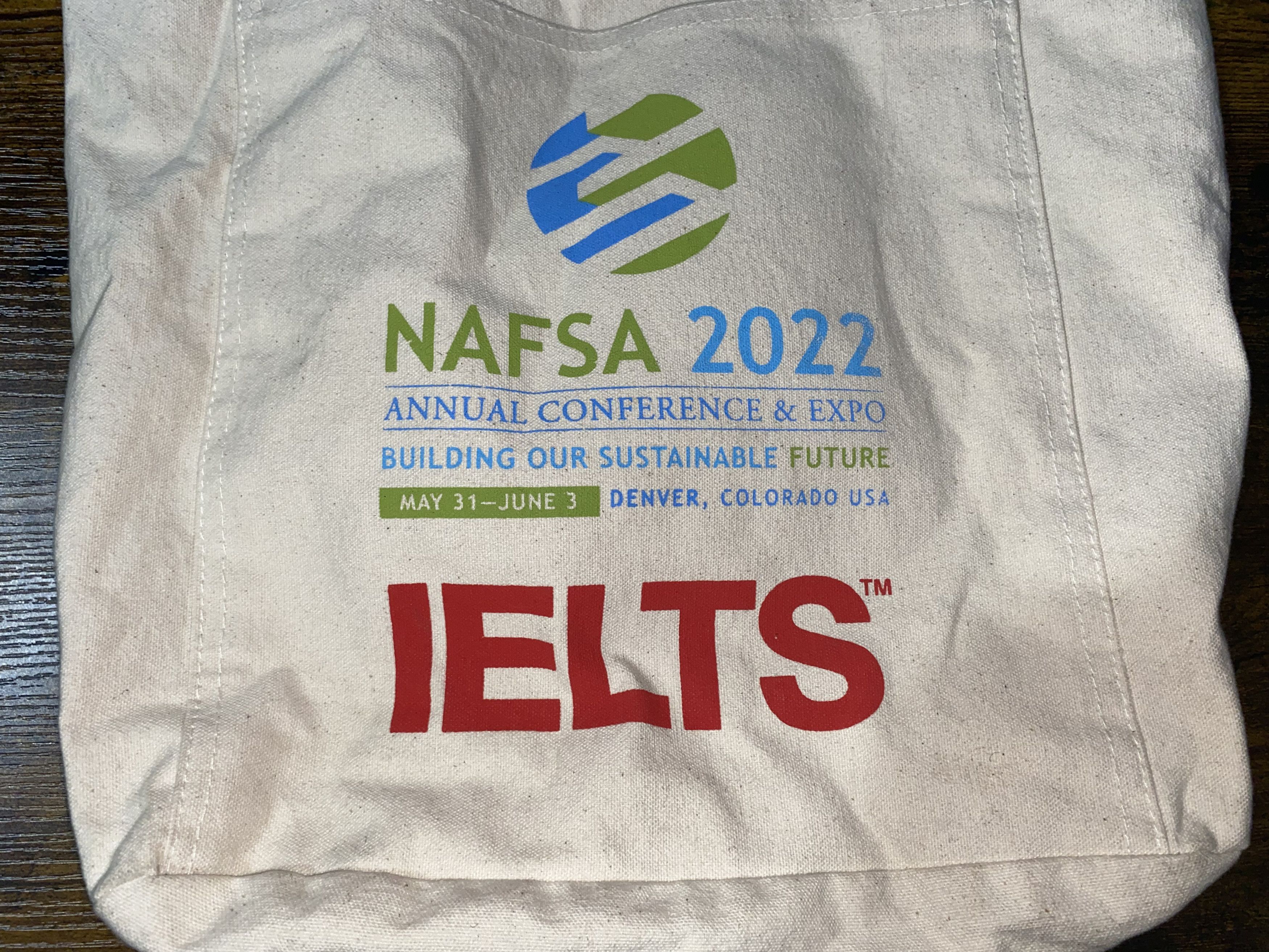 NCAA NAFSA 2022 Conference Expo tote Canvas Bag IELTS™ Denver CO Size ONE SIZE - 2 Thumbnail