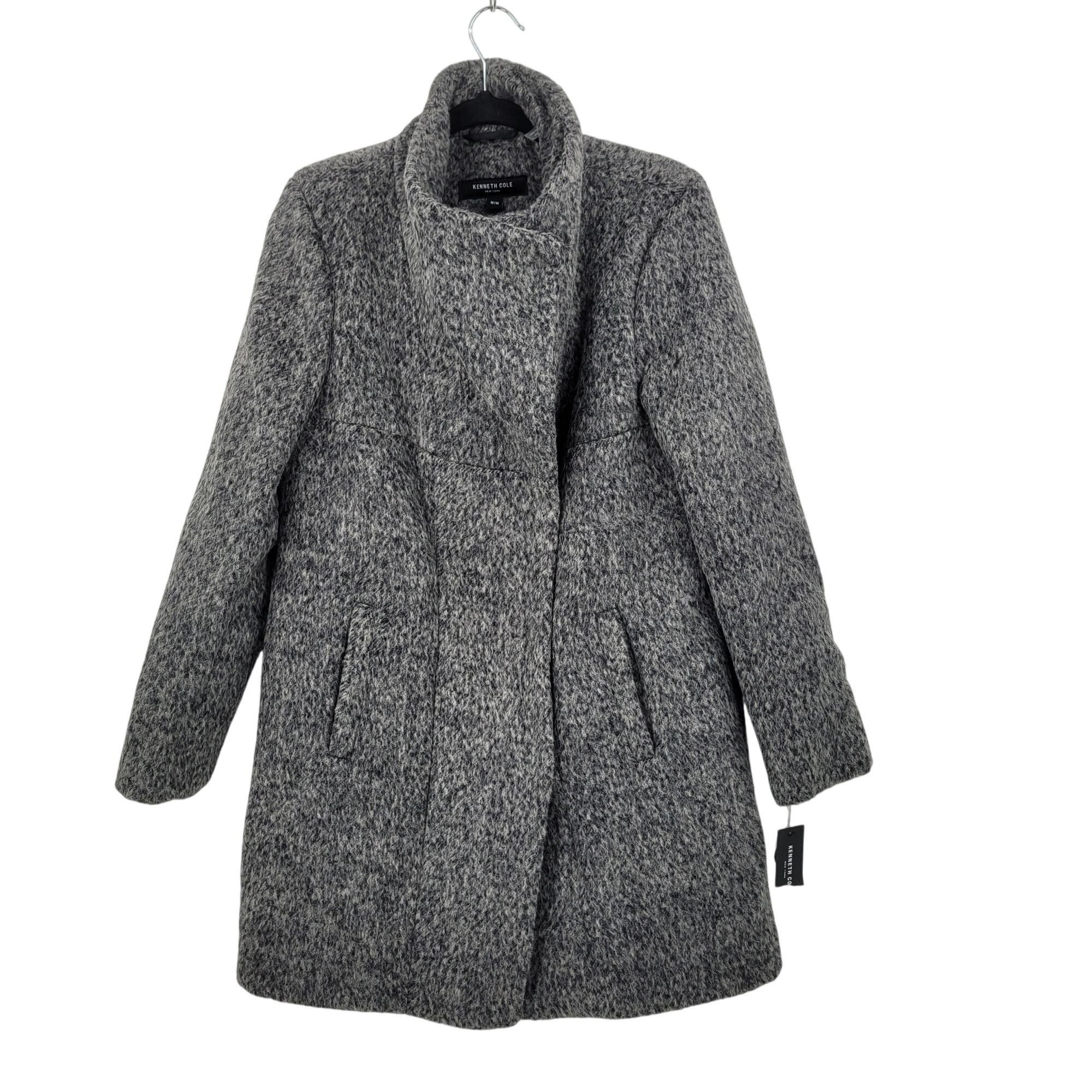 Kenneth Cole Kenneth Cole Womens Asymmetrical Pressed Boucle Wool Coat M Size M / US 6-8 / IT 42-44 - 1 Thumbnail