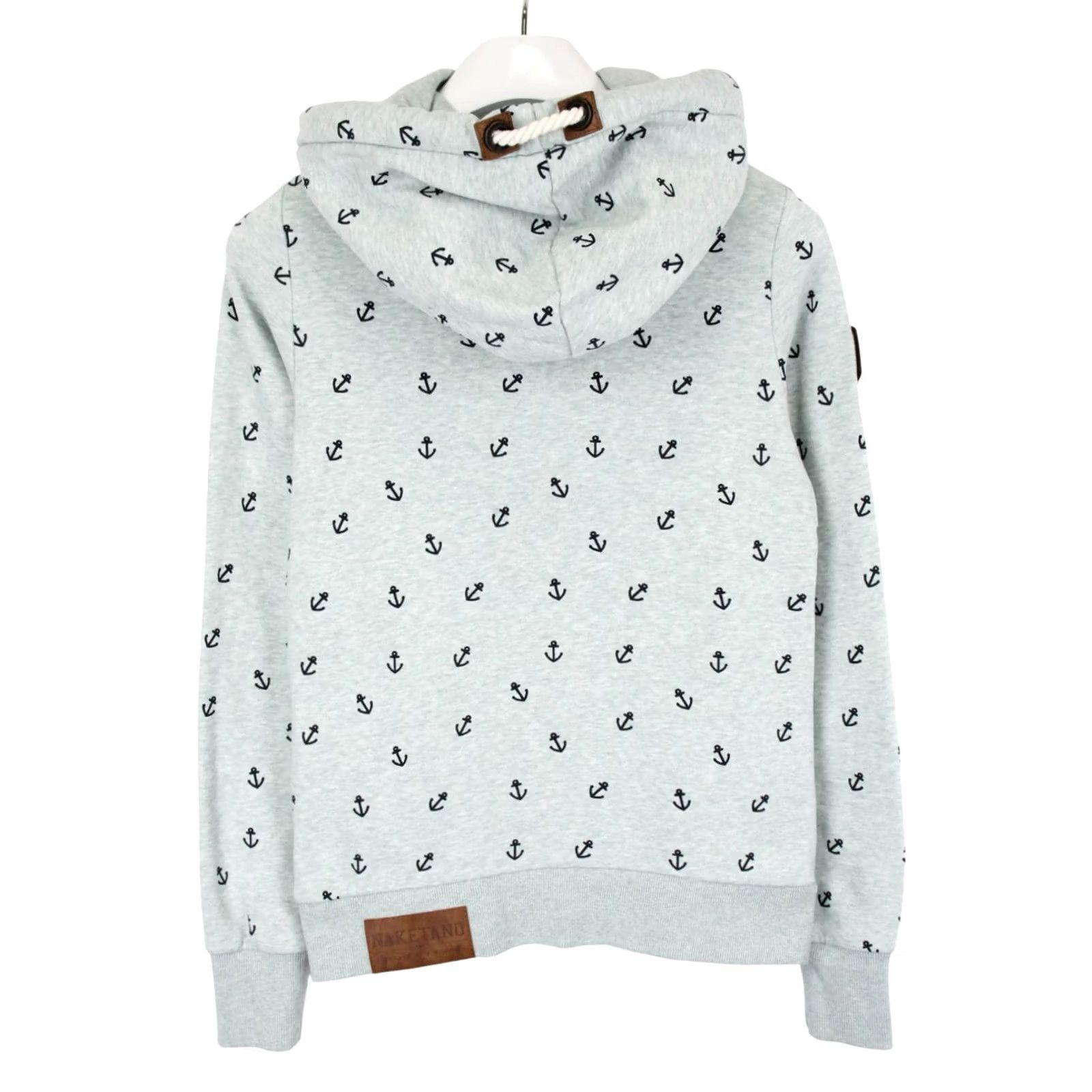 Vintage NAKETANO Hoodie Women's SMALL Pullover Pockets Melange Grey - Pullover Hooded Casual 65% Cotton 35% Polyester Size S / US 4 / IT 40 - 2 Thumbnail