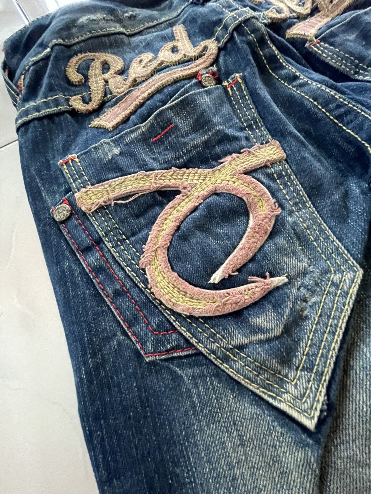 GOSTAR DE FUGA × Hysteric Glamour × Japanese Brand Red Pepper Japan Embellished Embroidered Flare Jeans Size US 29 - 20 Thumbnail