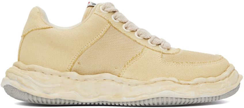 Maison MIHARA YASUHIRO o1mle0924 Canvas & Mesh Low- Top Sneaker in Light Brown Size US 9 / EU 42 - 2 Thumbnail