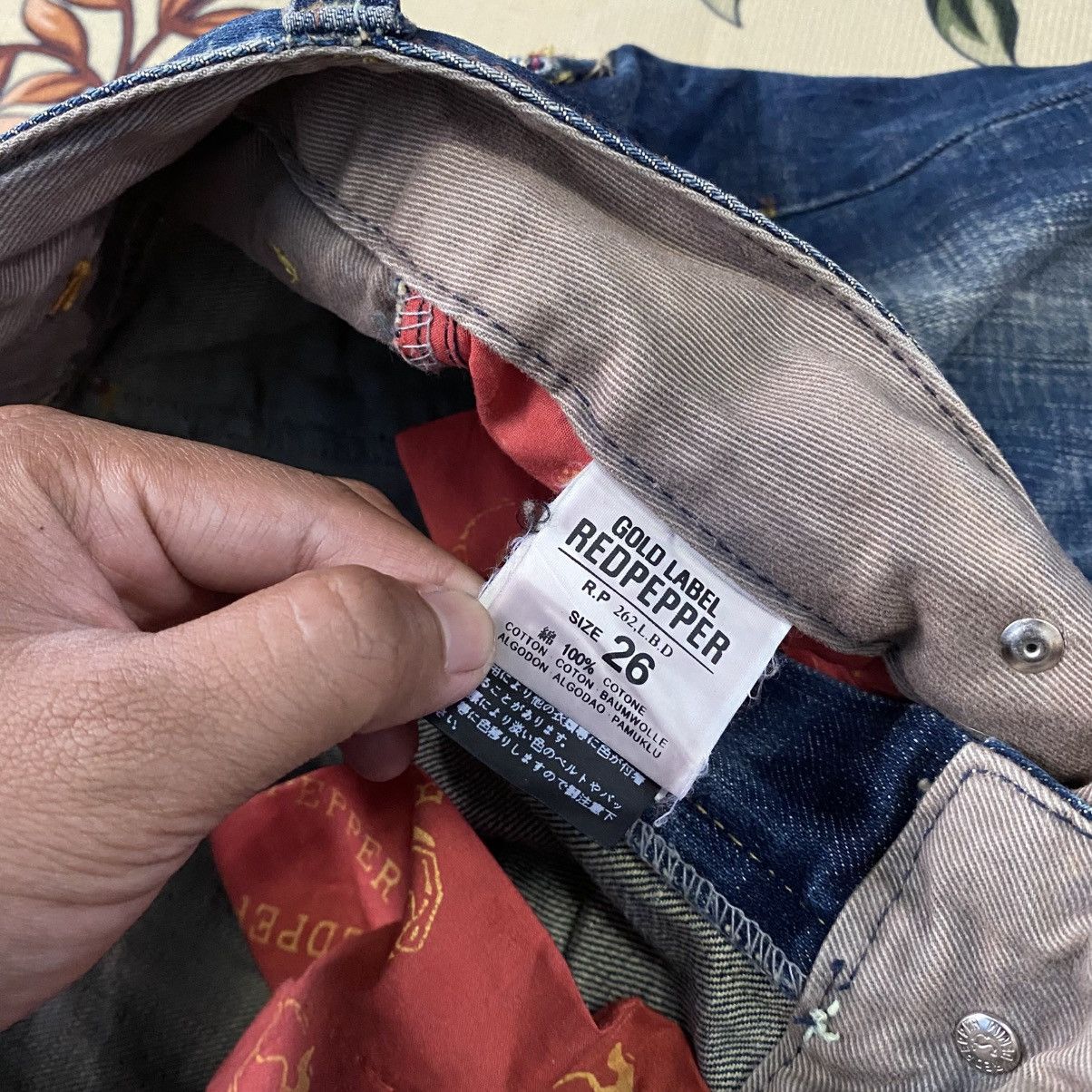 Japanese Brand Vintage Red Pepper Japan Dark Blue Flare Denim Jeans Size US 28 / EU 44 - 8 Thumbnail