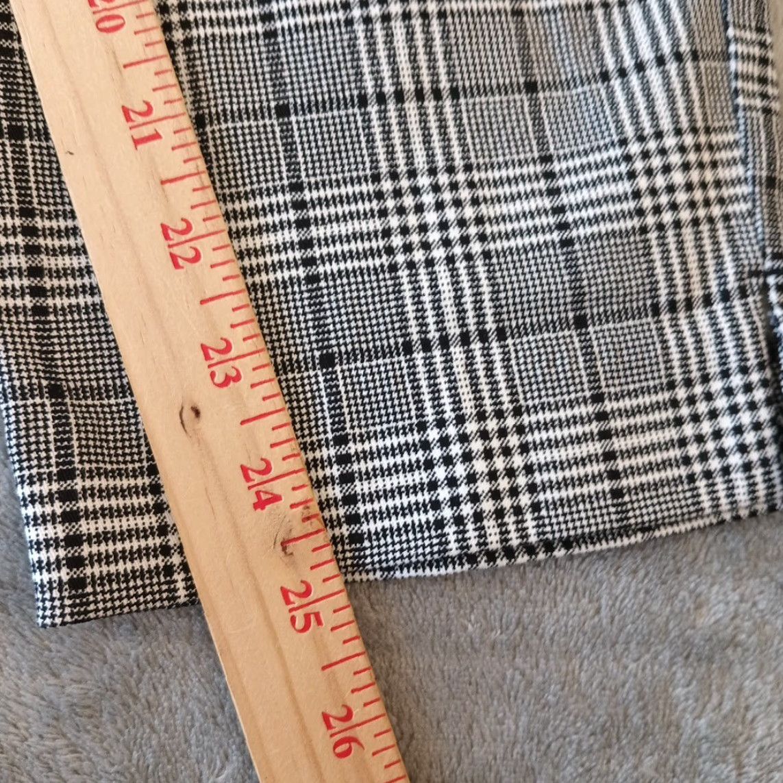 Old Navy Old Navy Pants Womens 12P Petite Black Plaid Ankle Zip 32x25 Cotton Blend Straight High Rise Front Elastic Waist Size 34" / US 12 / IT 48 - 4 Thumbnail