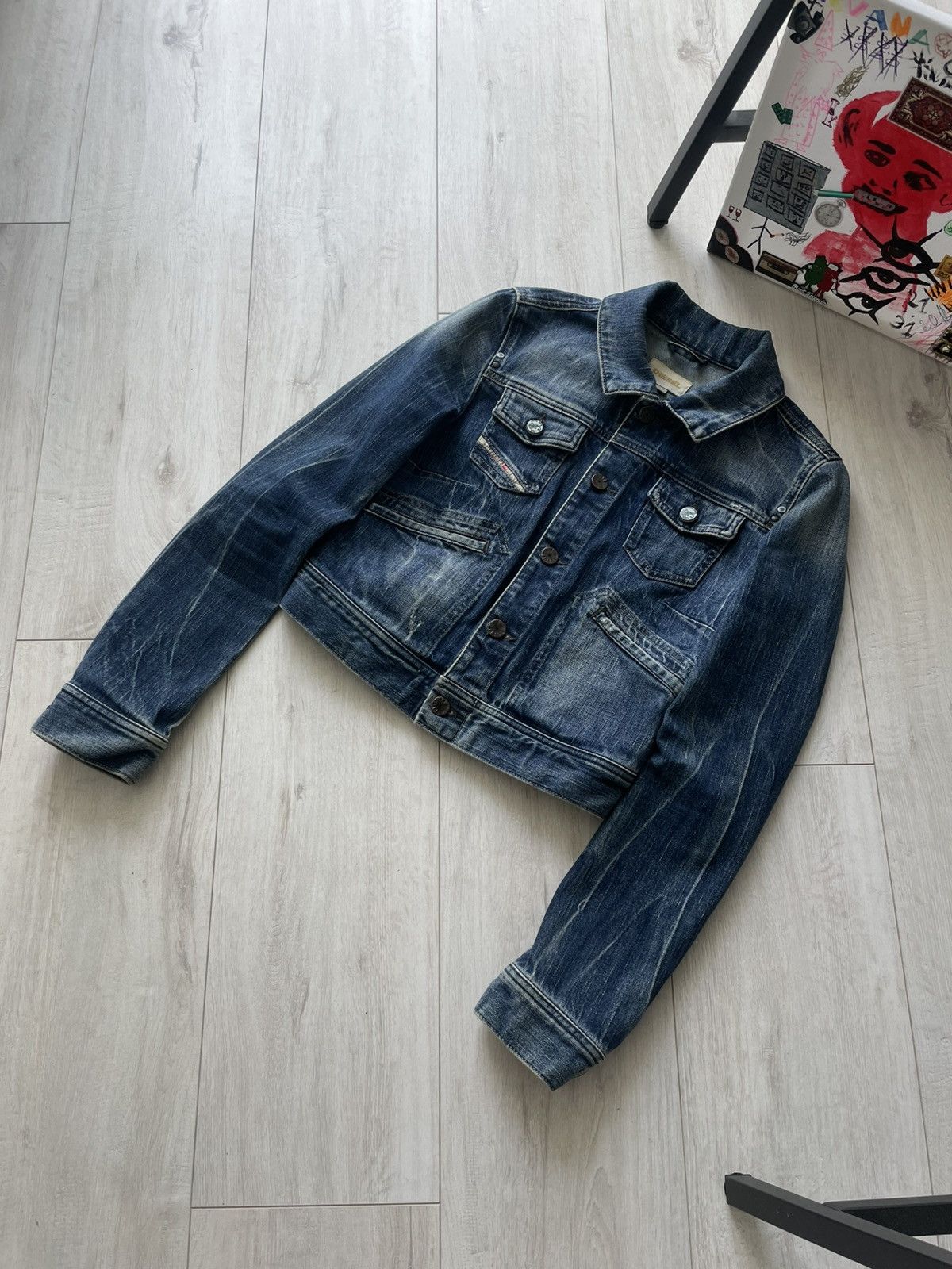 Diesel Vintage Diesel 00’s Denim Distressed Cropped Jacket Faded Size S / US 4 / IT 40 - 11 Thumbnail