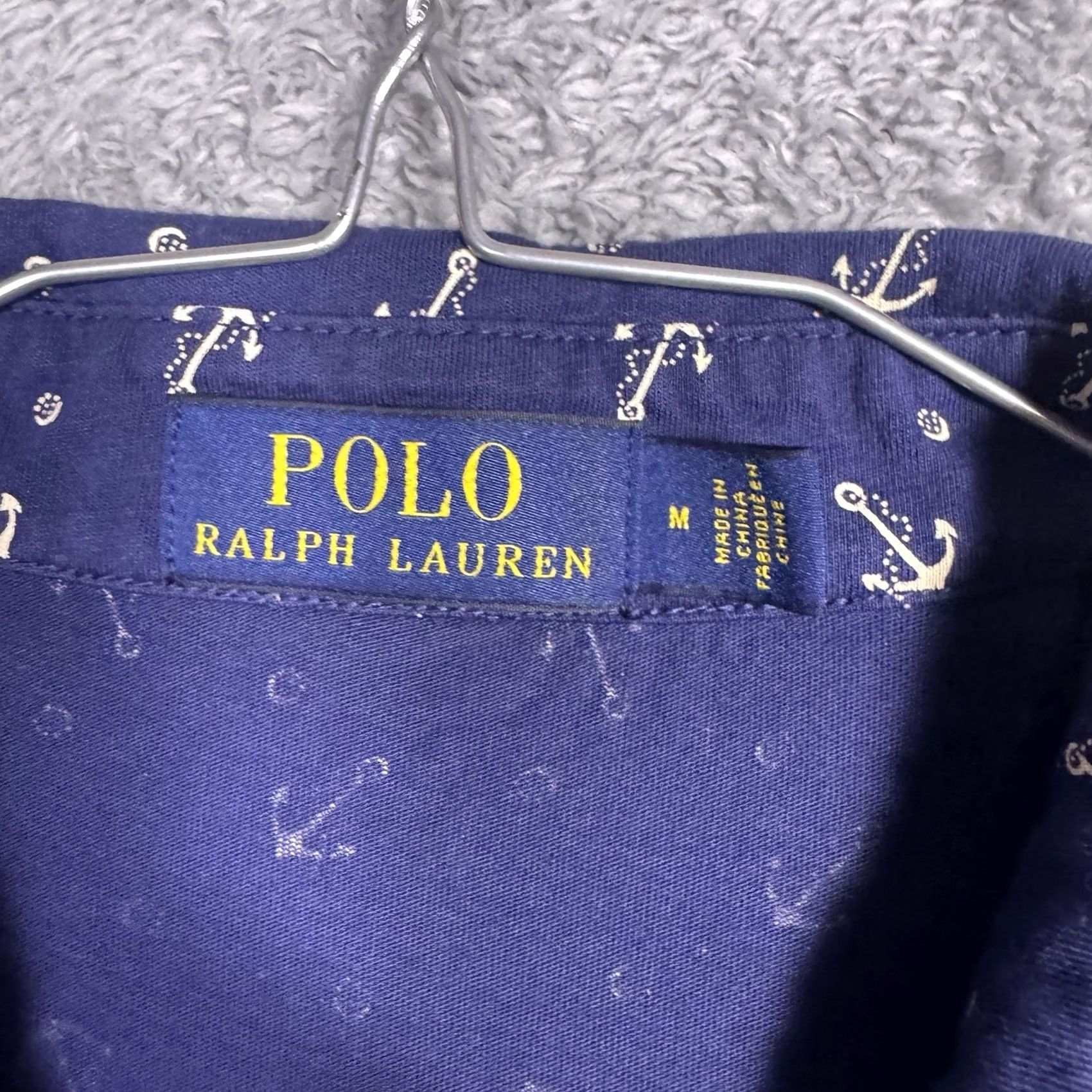 Polo Ralph Lauren Polo Ralph Lauren Shirt Mens M RL67 Anchor Print Nautical Pocket Geometric Size US M / EU 48-50 / 2 - 5 Thumbnail