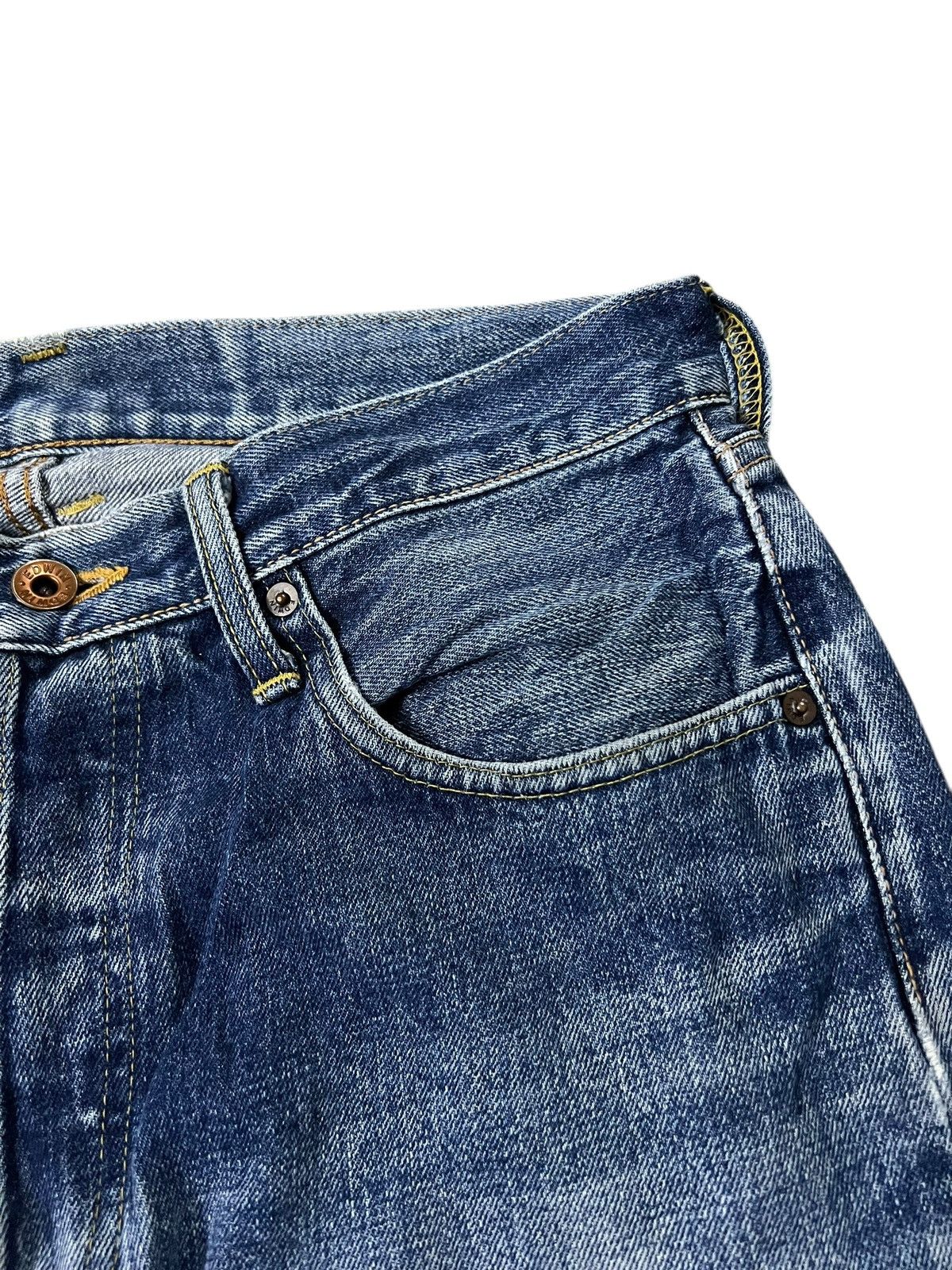 Edwin Vintage Baggy Edwin 505x Distressed Selvedge Denim Jean Size US 31 - 10 Thumbnail