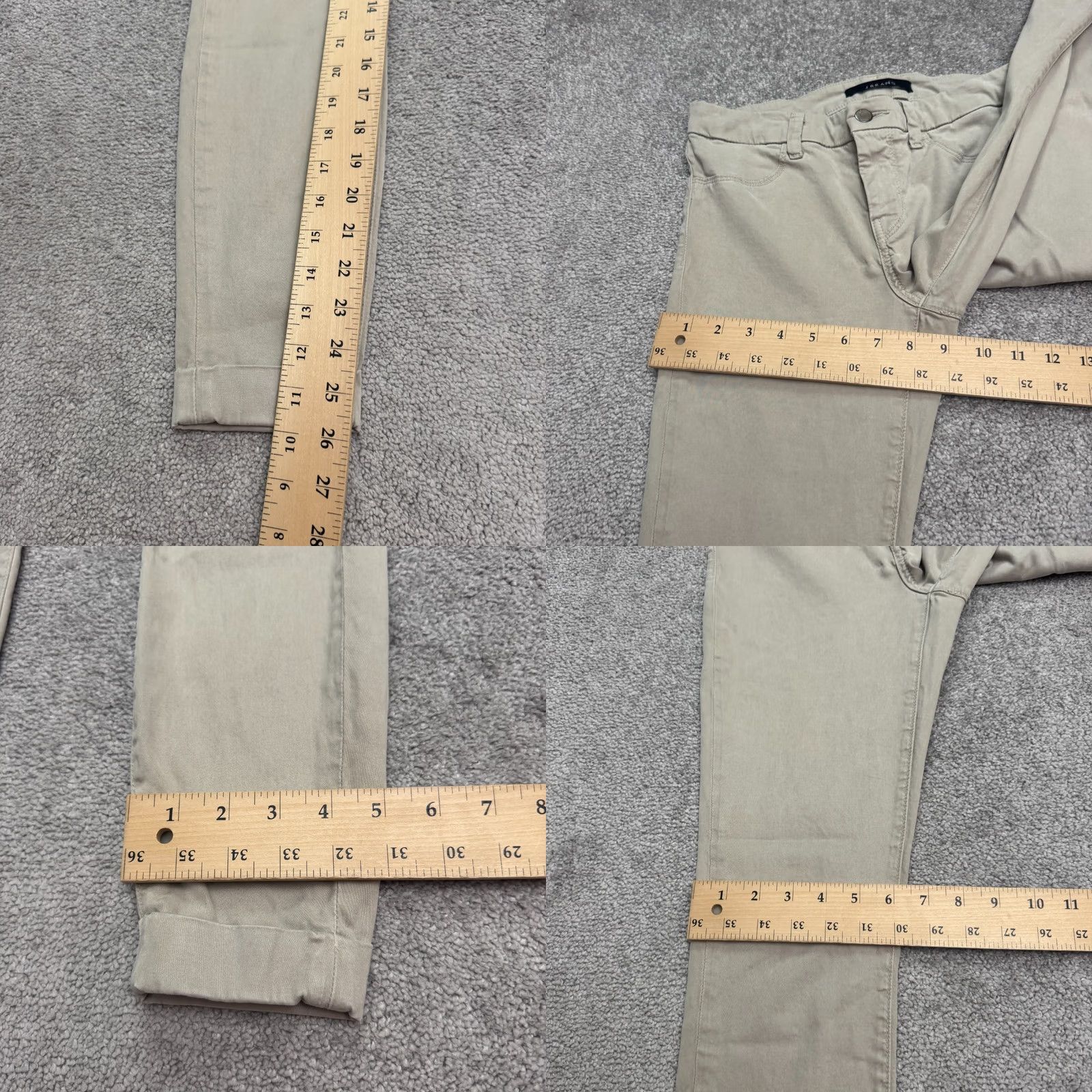 J Brand J Brand Jeans Anja Clean Cuffed Cropped Sateen Skinny Denim Womens 27 Beige City Grunge Streetwear River? Size 27" / US 4 / IT 40 - 9 Thumbnail