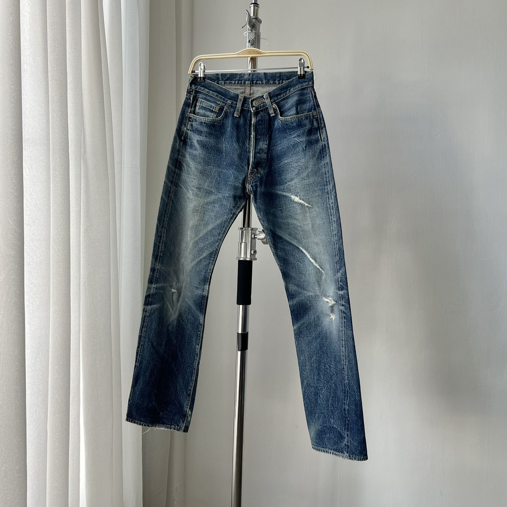 Size 28x30 Vintage 90s Denime Japan Faded Blue Selvedge